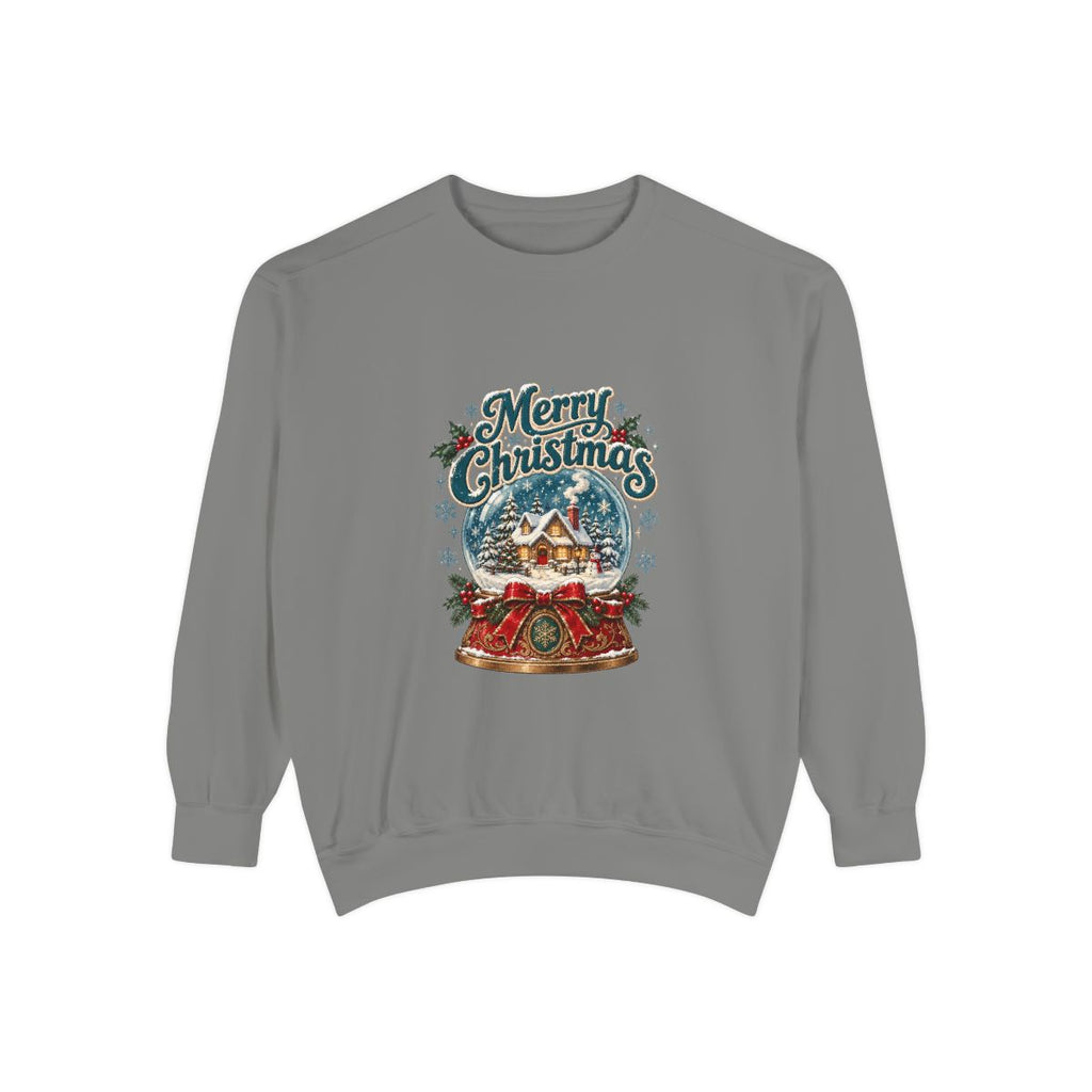 Merry Christmas Snow Globe Sweatshirt | Holiday Snow Globe Design
