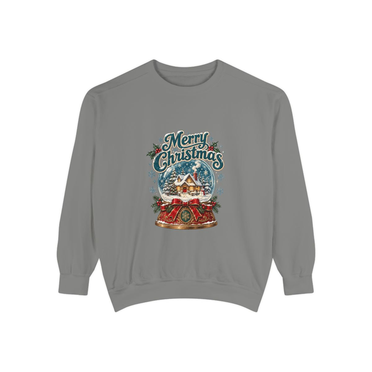 Merry Christmas Snow Globe Sweatshirt | Holiday Snow Globe Design