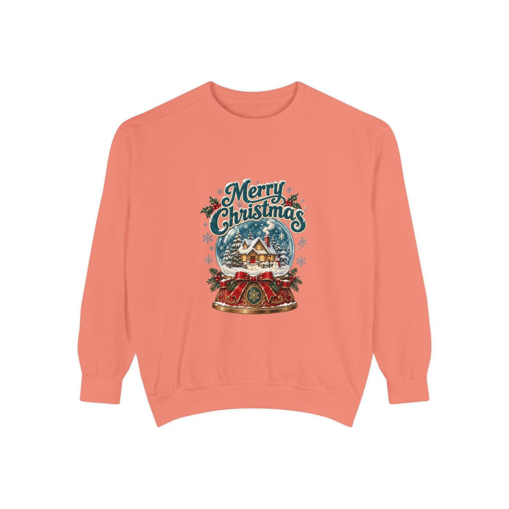 Merry Christmas Snow Globe Sweatshirt | Holiday Snow Globe Design