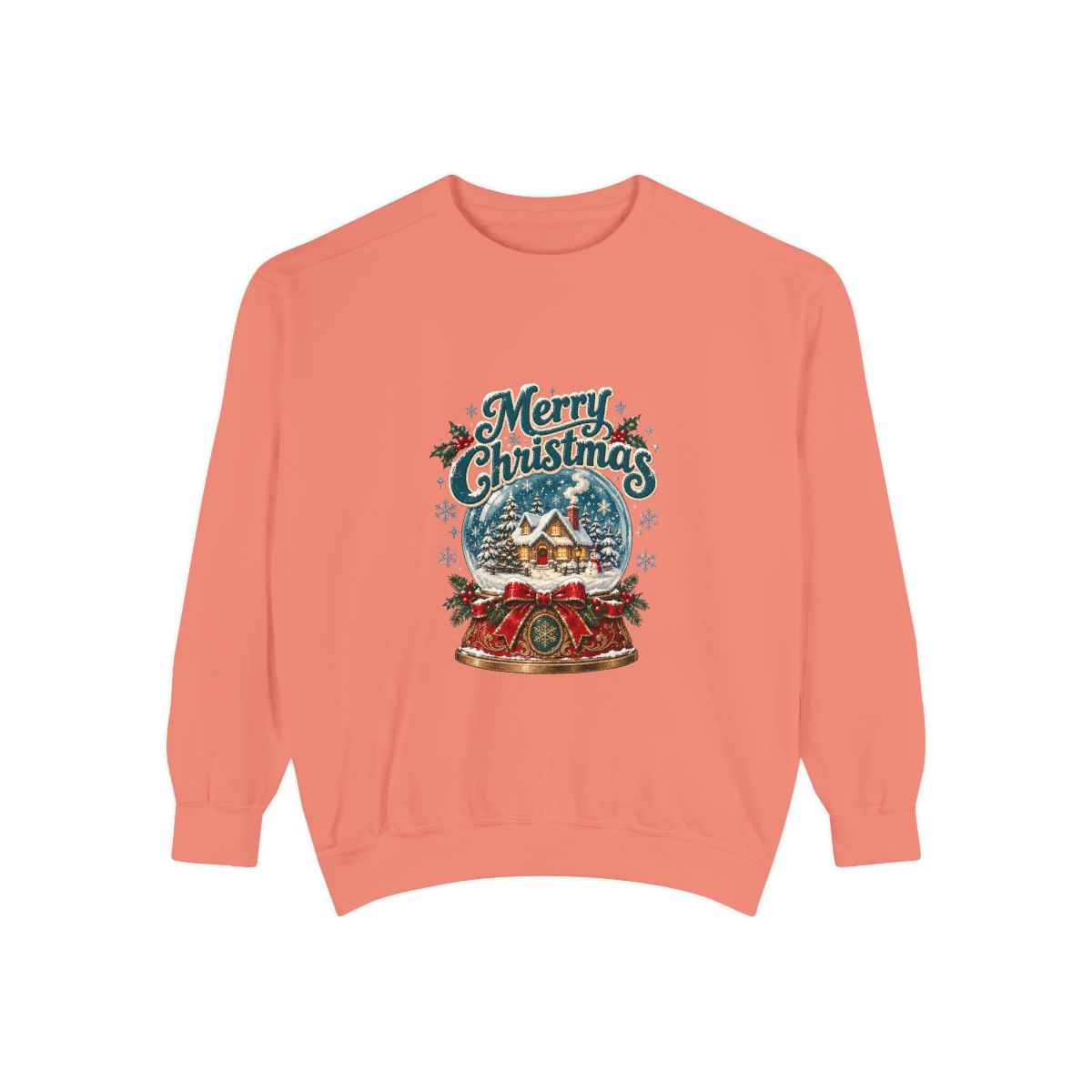 Merry Christmas Snow Globe Sweatshirt | Holiday Snow Globe Design
