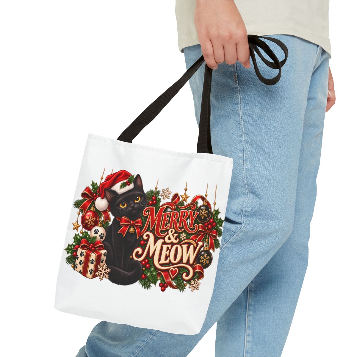 Merry & Meow Black Cat Christmas Tote