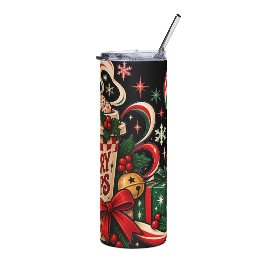 Merry Sips Holiday Coffee Cup Tumbler | 20oz Stainless Steel