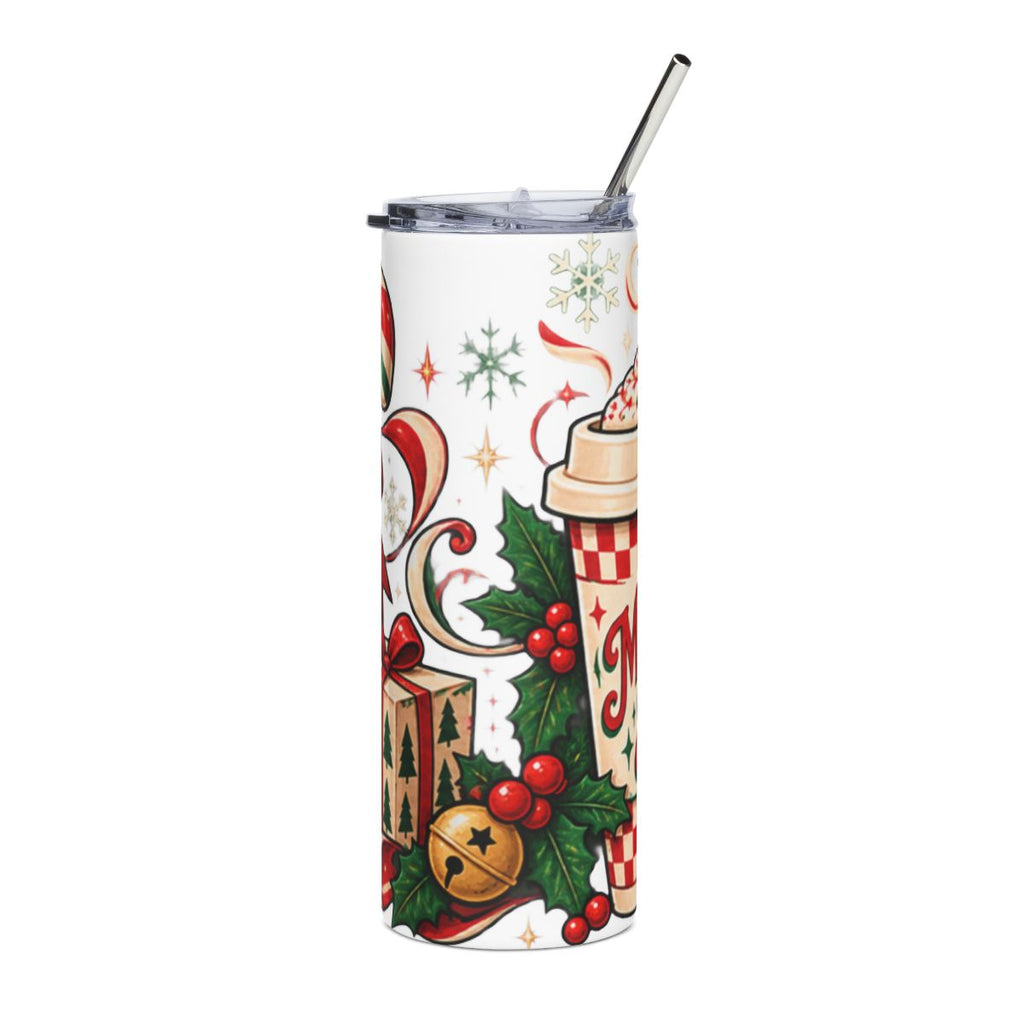Merry Sips Holiday Coffee Cup Tumbler | 20oz Stainless Steel