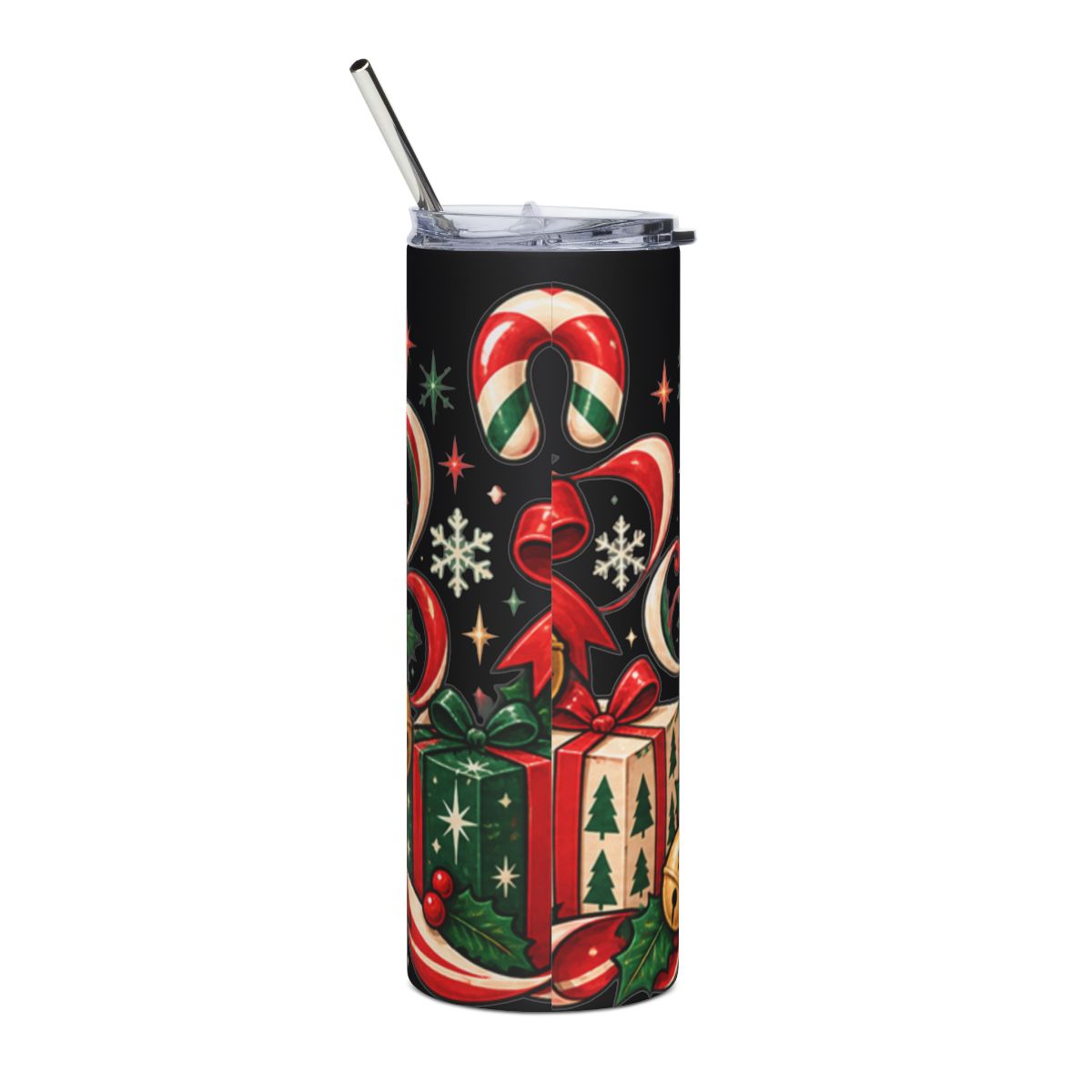 Merry Sips Holiday Coffee Cup Tumbler | 20oz Stainless Steel
