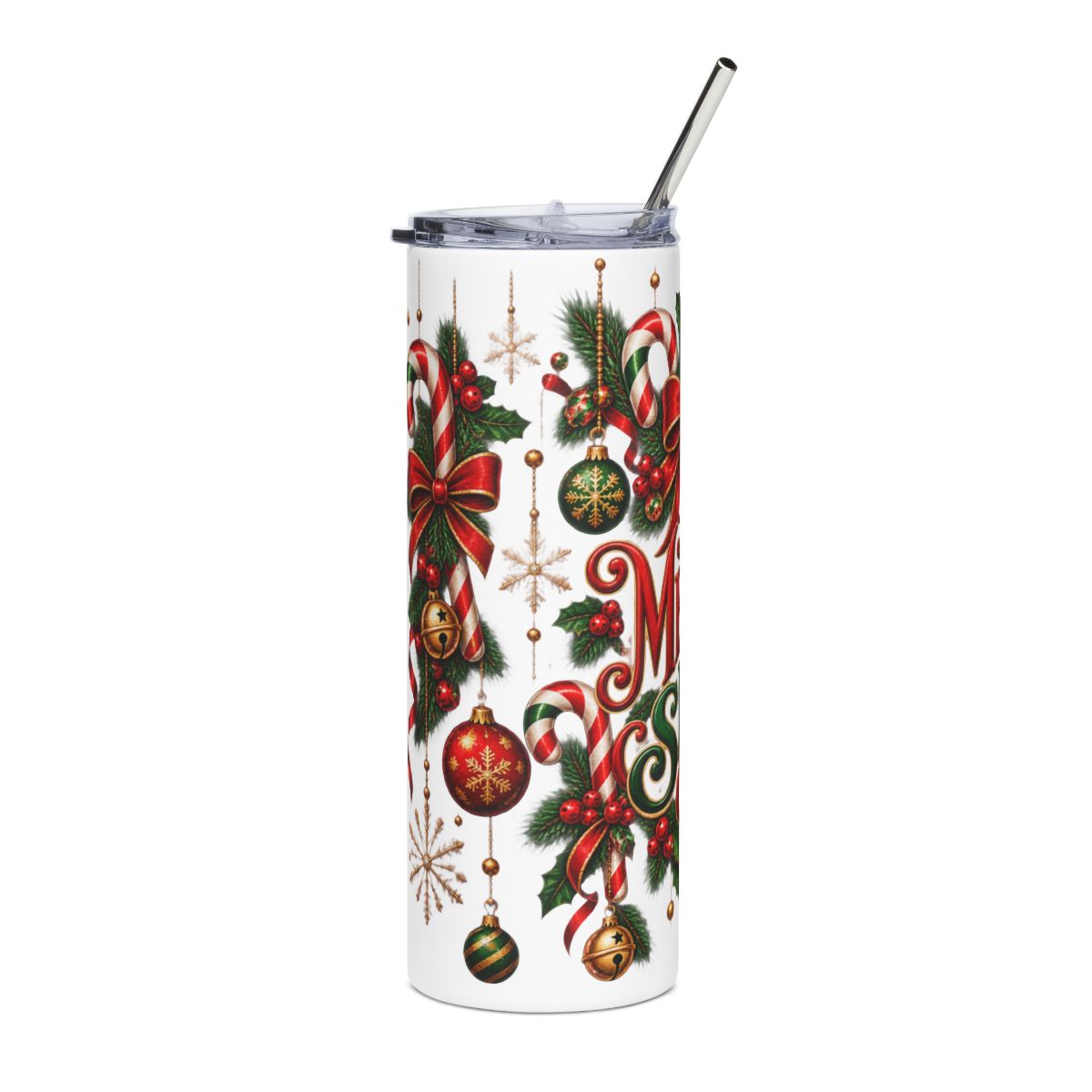 Merry Sips Tumbler | 20oz Stainless Steel Holiday Cup