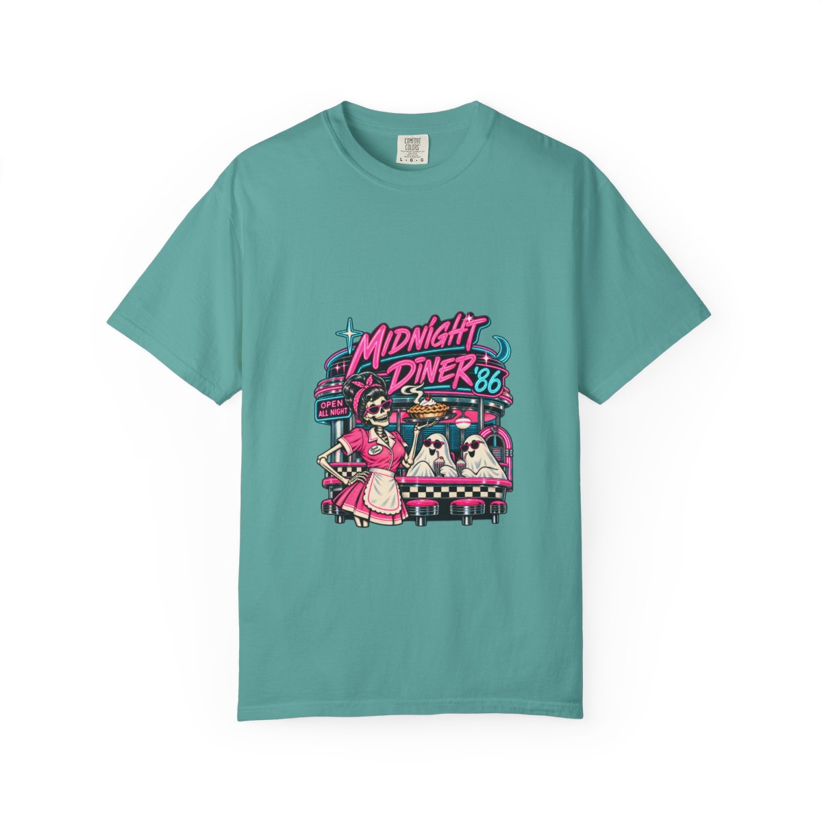 Midnight Diner '86 Retro Cats Diner T-Shirt | 80s Neon Illustration