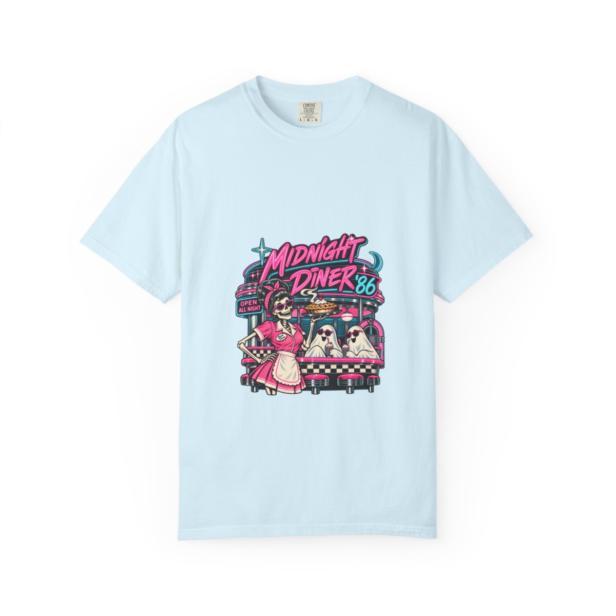 Midnight Diner '86 Retro Cats Diner T-Shirt | 80s Neon Illustration