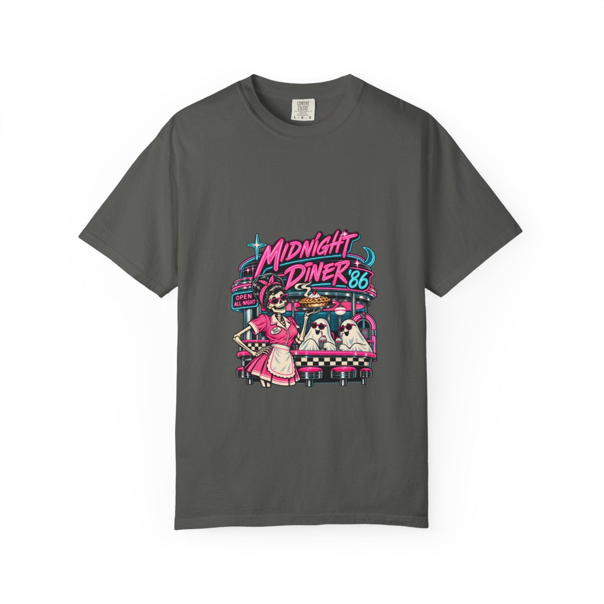 Midnight Diner '86 Retro Cats Diner T-Shirt | 80s Neon Illustration