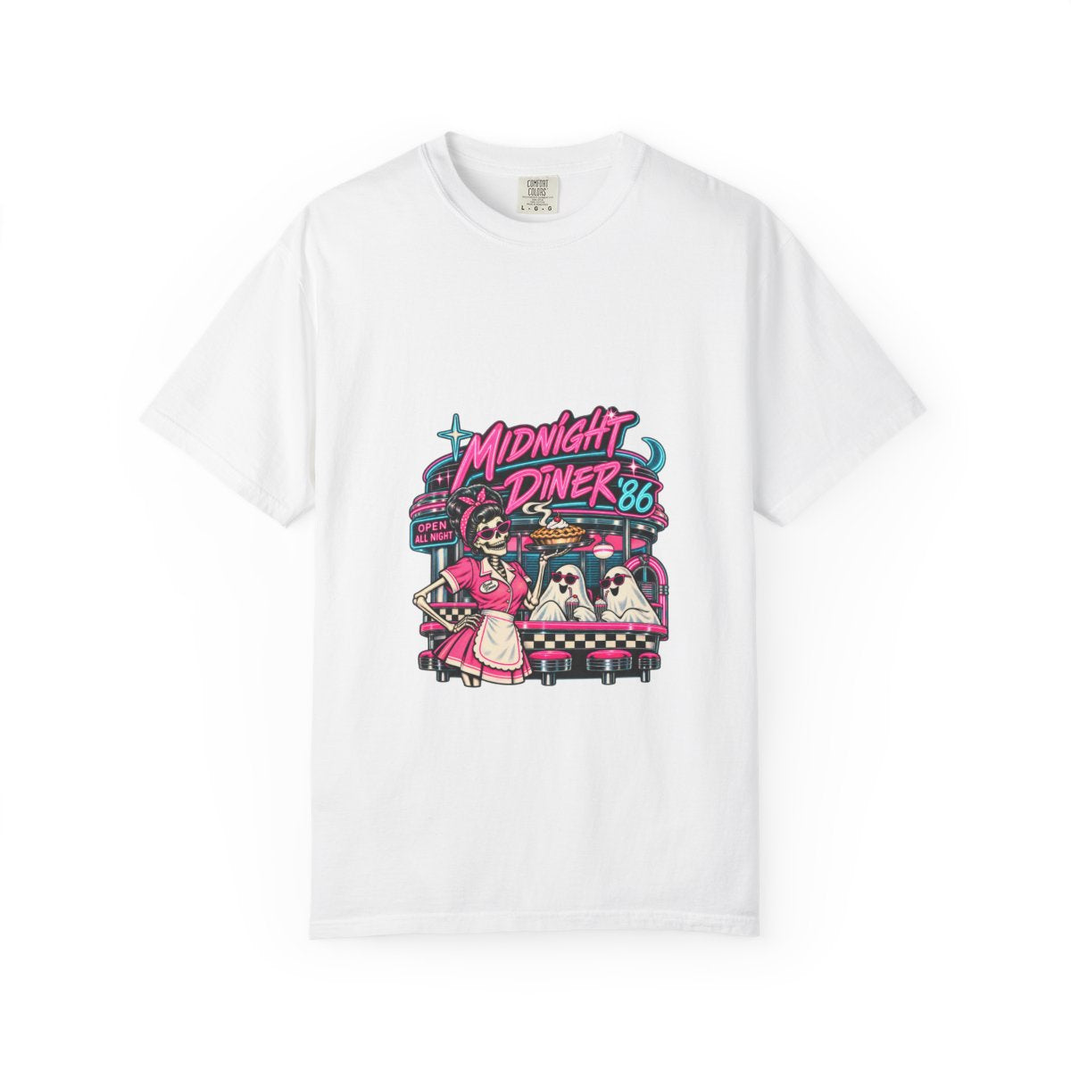 Midnight Diner '86 Retro Cats Diner T-Shirt | 80s Neon Illustration