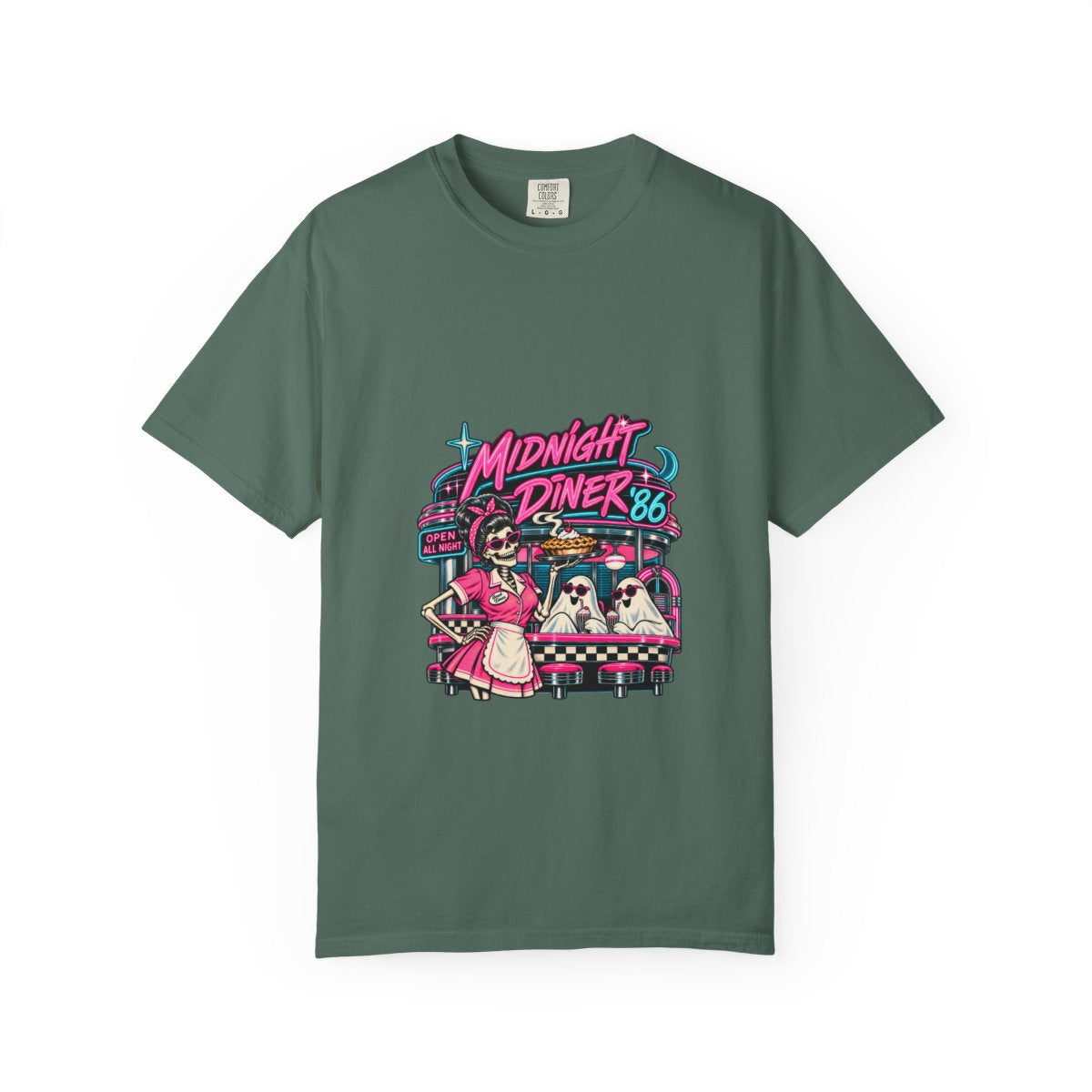 Midnight Diner '86 Retro Cats Diner T-Shirt | 80s Neon Illustration