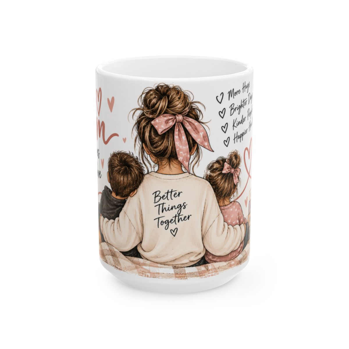 Mom with Kids Illustration Mug | Better Things Together ceramic mug