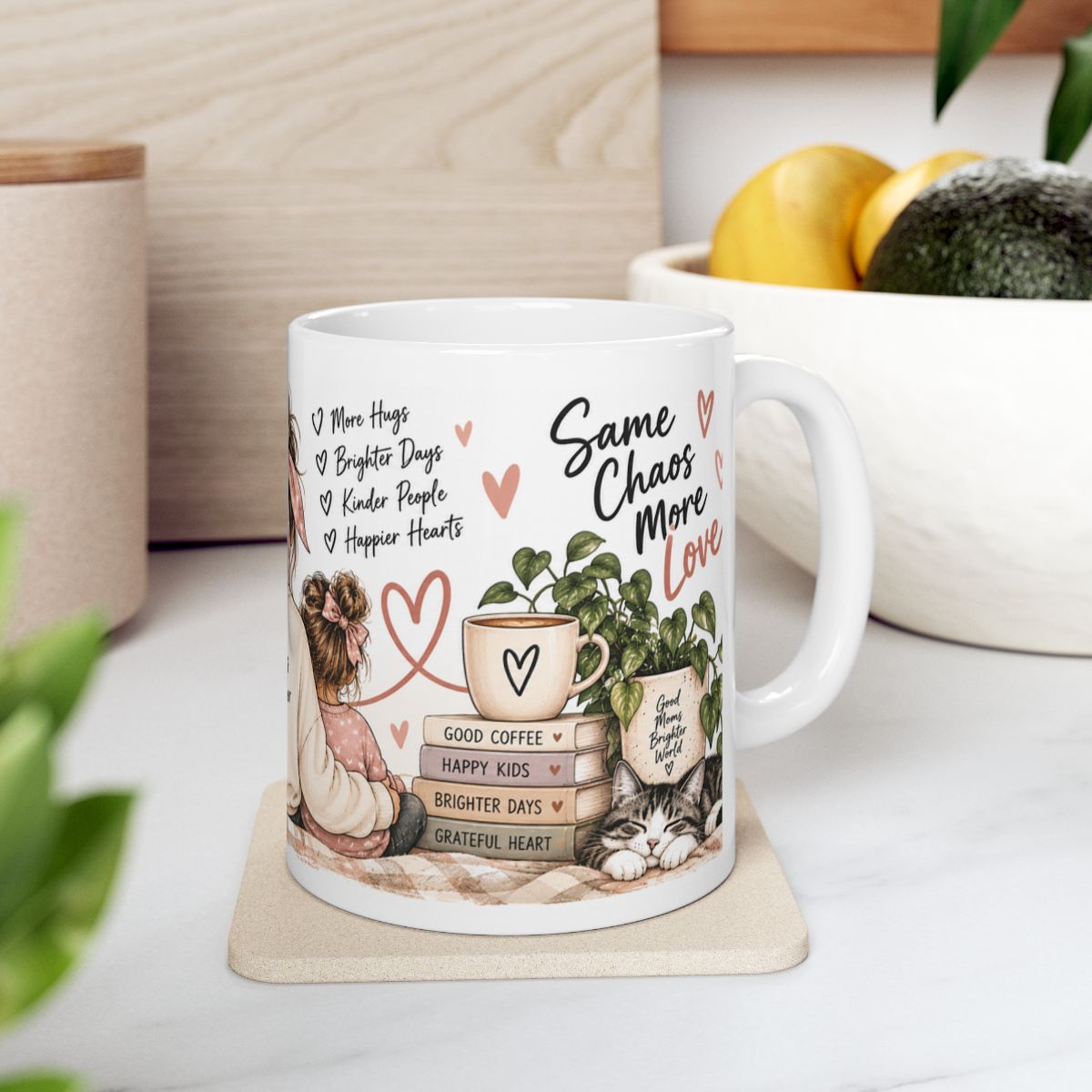 Mom with Kids Illustration Mug | Better Things Together ceramic mug
