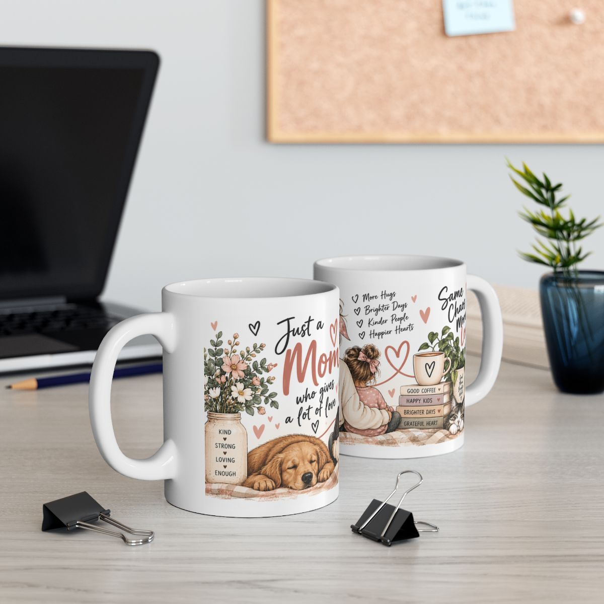 Mom with Kids Illustration Mug | Better Things Together ceramic mug
