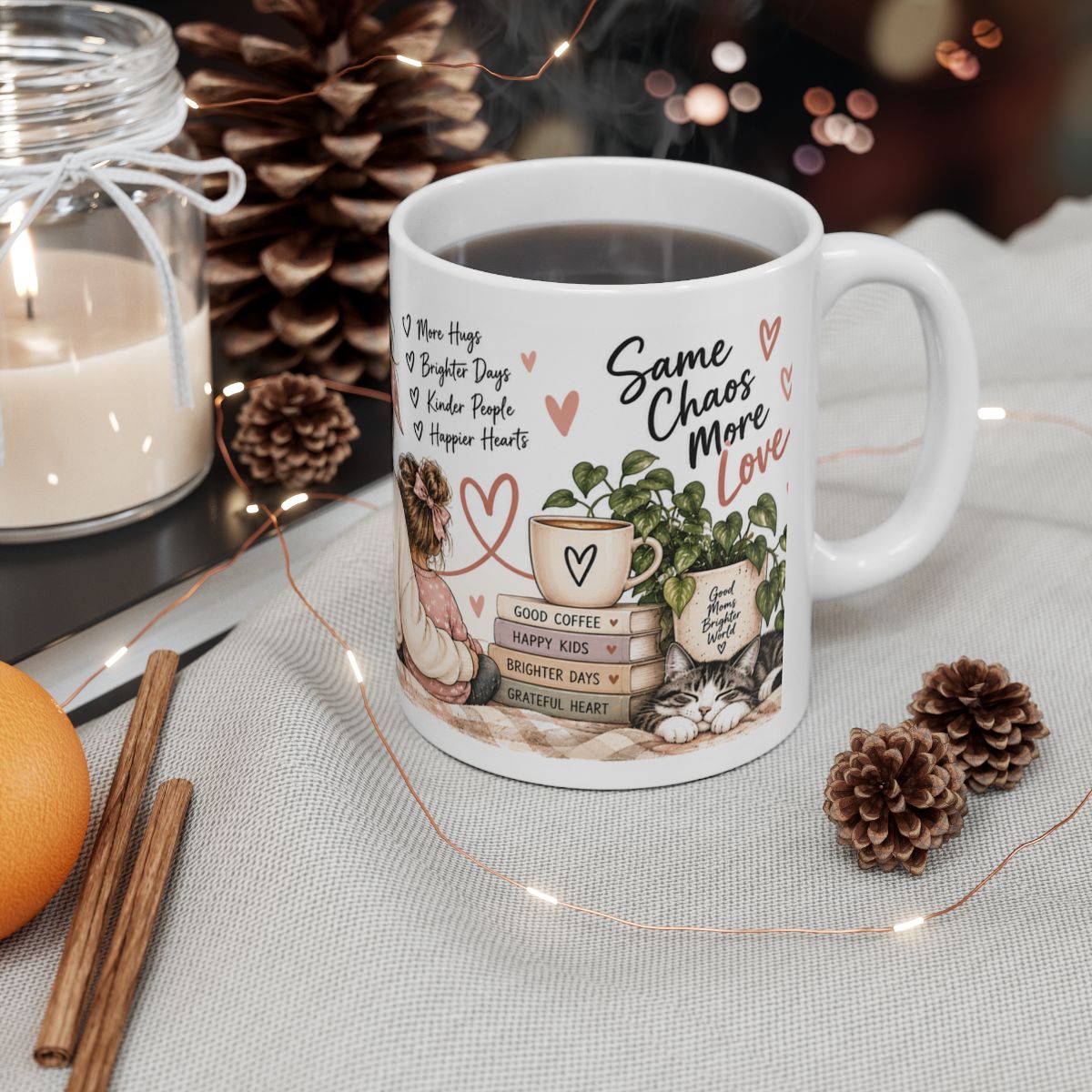 Mom with Kids Illustration Mug | Better Things Together ceramic mug