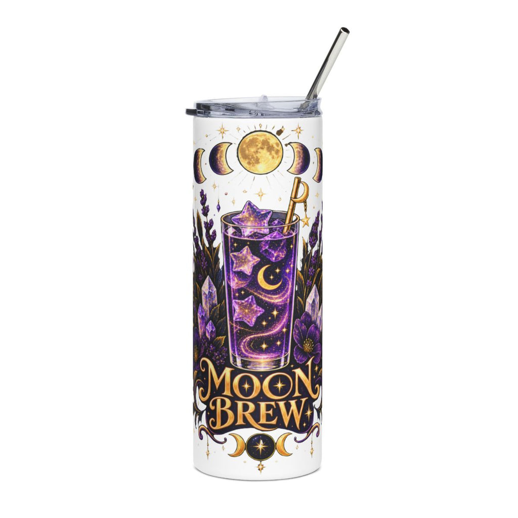 Moon Brew Celestial Tumbler | Witchy Moon Phases 20oz Insulated Travel Cup, Mystical Witchy Aesthetic Gift