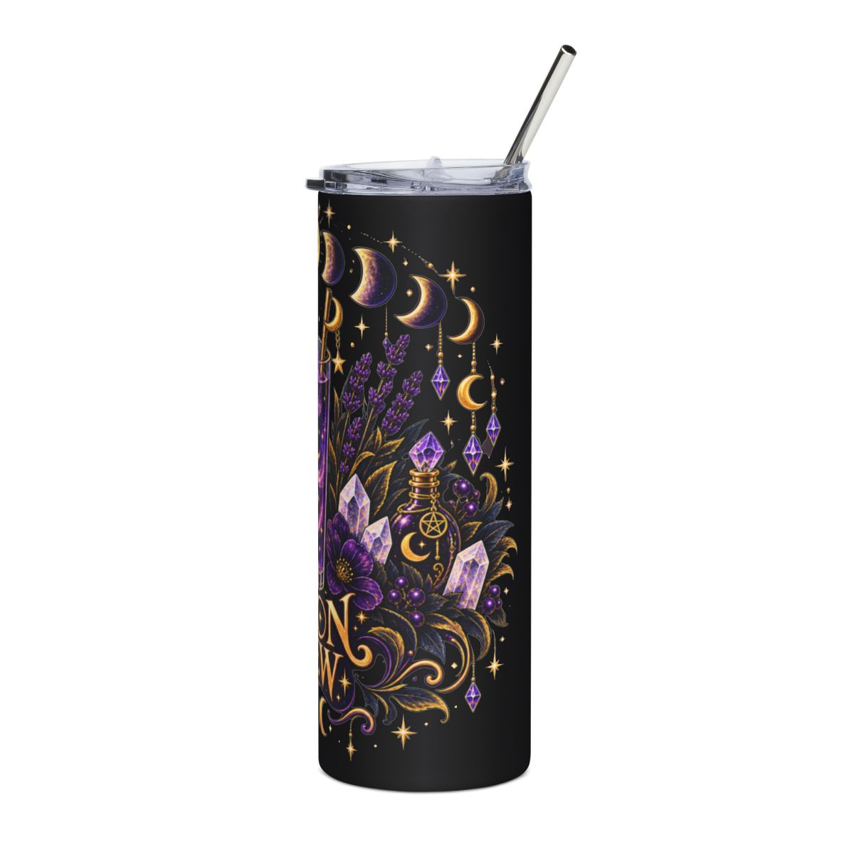 Moon Brew Celestial Tumbler | Witchy Moon Phases 20oz Insulated Travel Cup, Mystical Witchy Aesthetic Gift