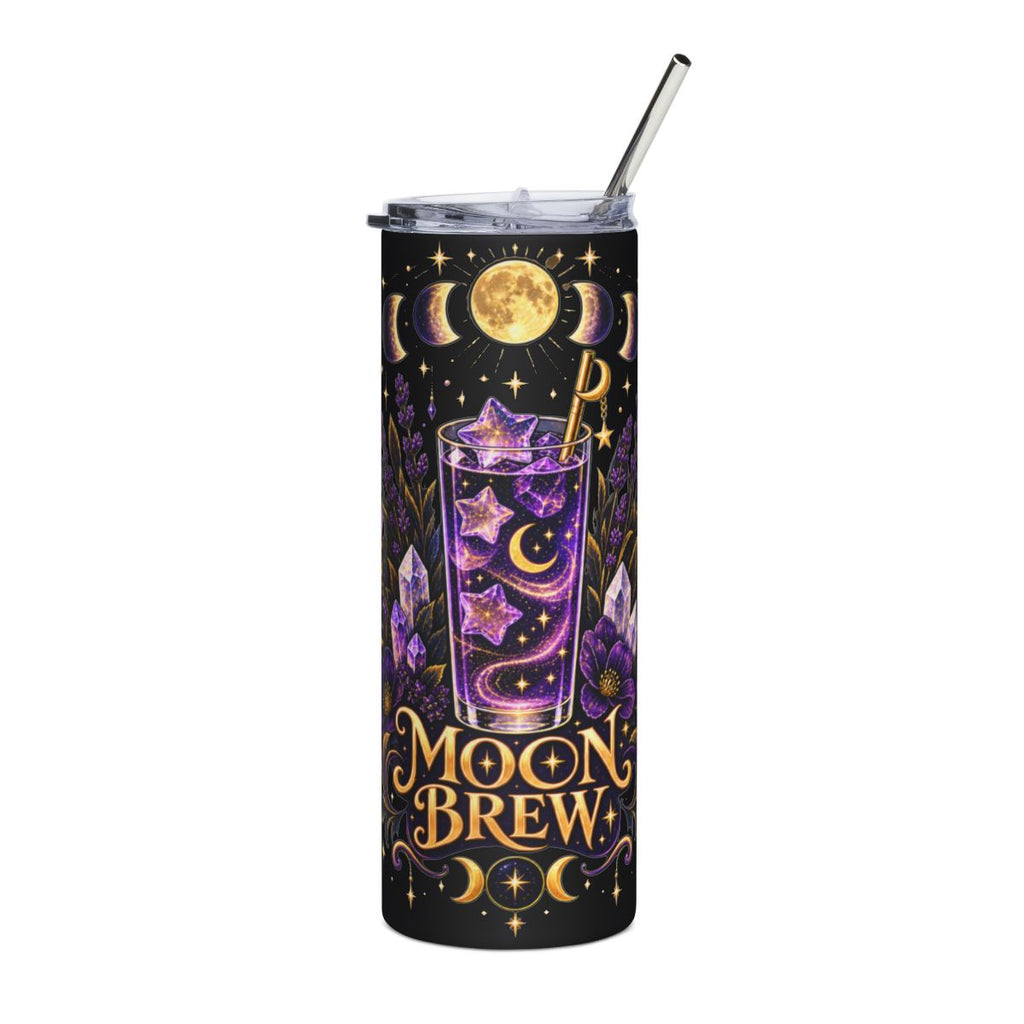 Moon Brew Celestial Tumbler | Witchy Moon Phases 20oz Insulated Travel Cup, Mystical Witchy Aesthetic Gift