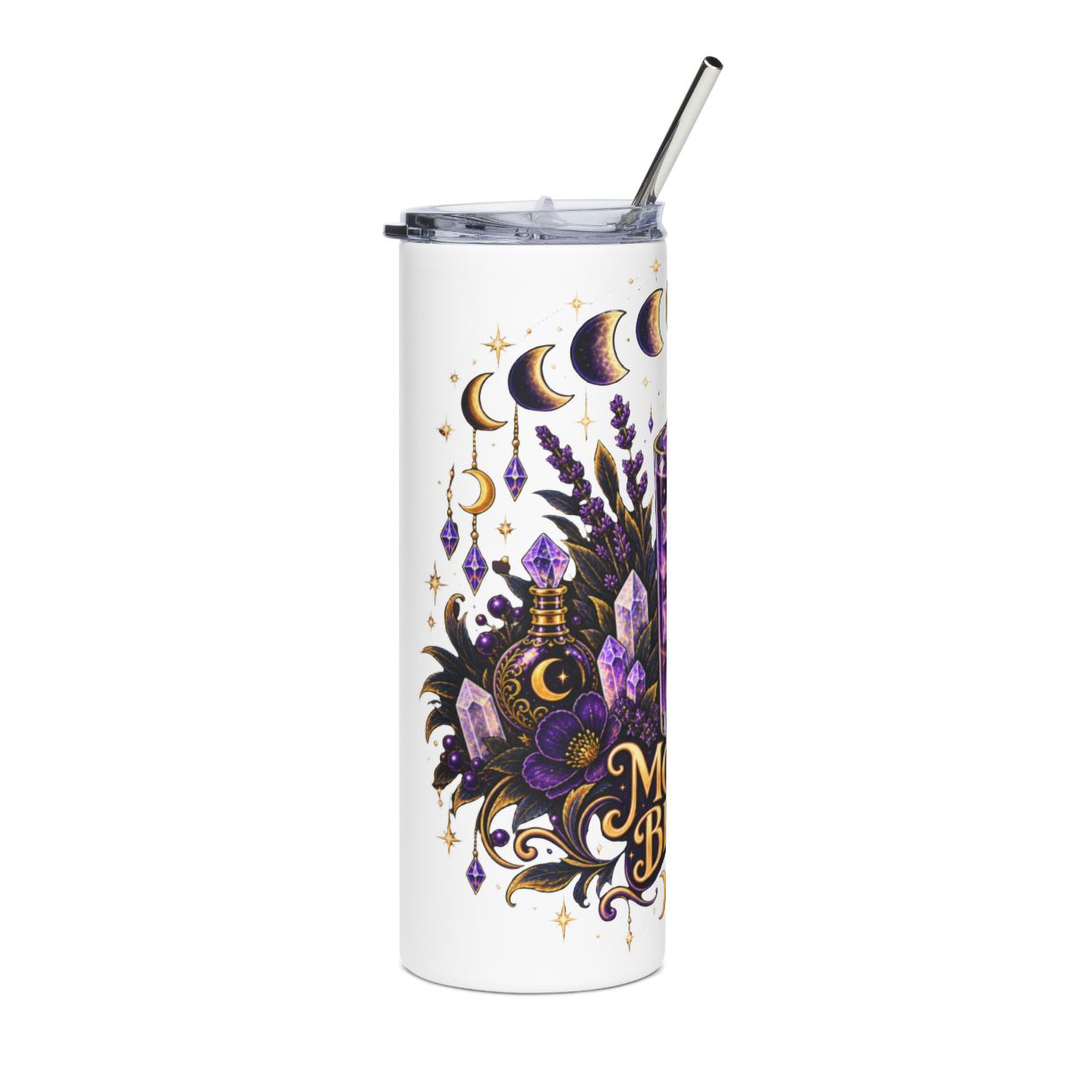 Moon Brew Celestial Tumbler | Witchy Moon Phases 20oz Insulated Travel Cup, Mystical Witchy Aesthetic Gift