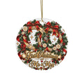 Mr & Mrs Christmas Wreath Ornament | Ceramic Round Christmas Ornament