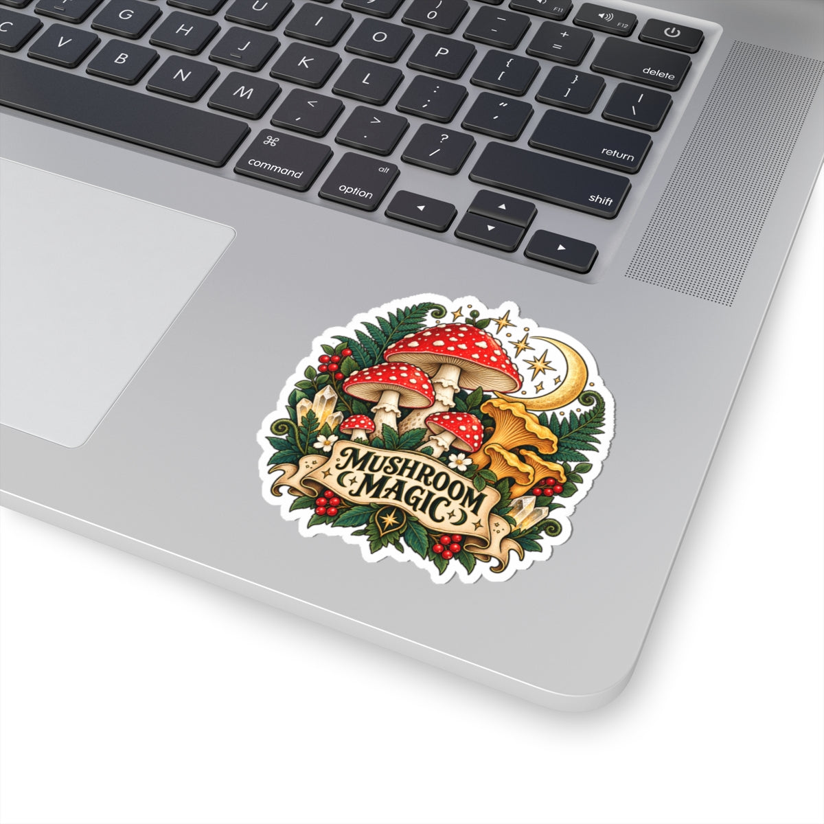 Mushroom Magic Kiss-Cut Sticker | Red Toadstool Moon Forest
