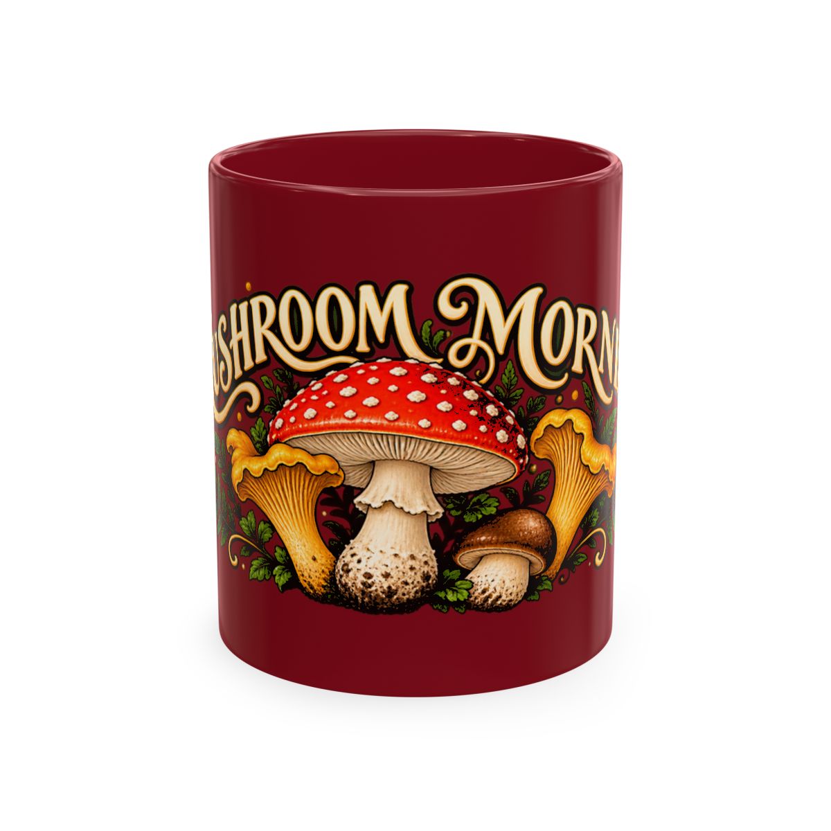 Mushroom Morning Ceramic Mug | Vintage Toadstool Illustration