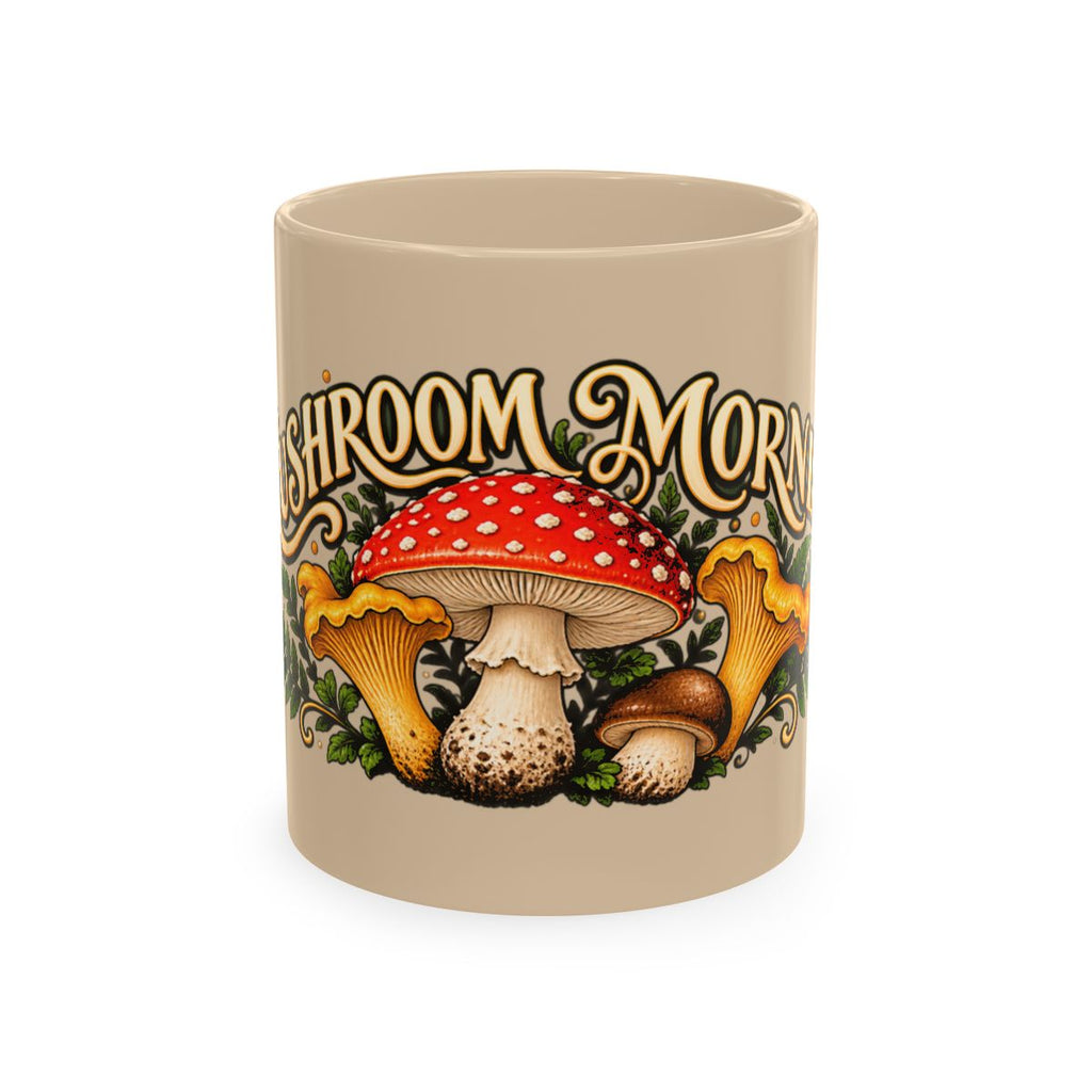 Mushroom Morning Ceramic Mug | Vintage Toadstool Illustration
