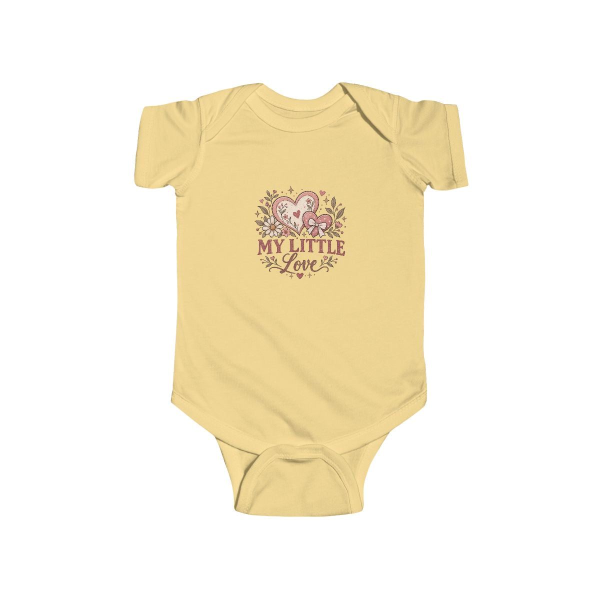 My Little Love Bodysuit | Baby Heart Floral Design