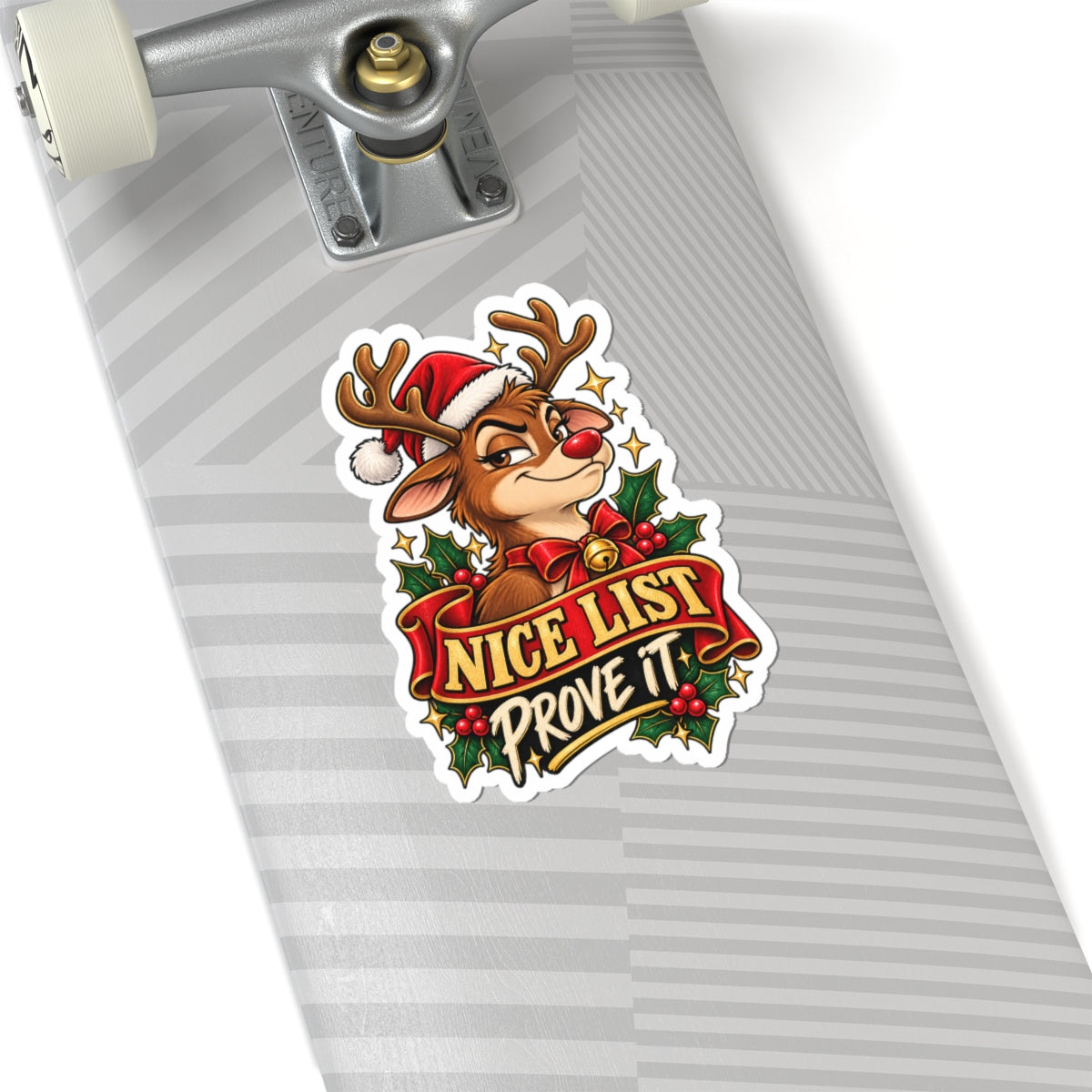 Nice List Prove It Reindeer Kiss-Cut Stickers | Christmas Holiday Vinyl Sticker