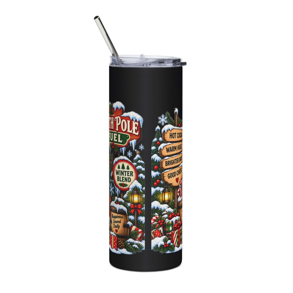 North Pole Fuel Snowman Tumbler | 20oz Stainless Steel Holiday Travel Cup
