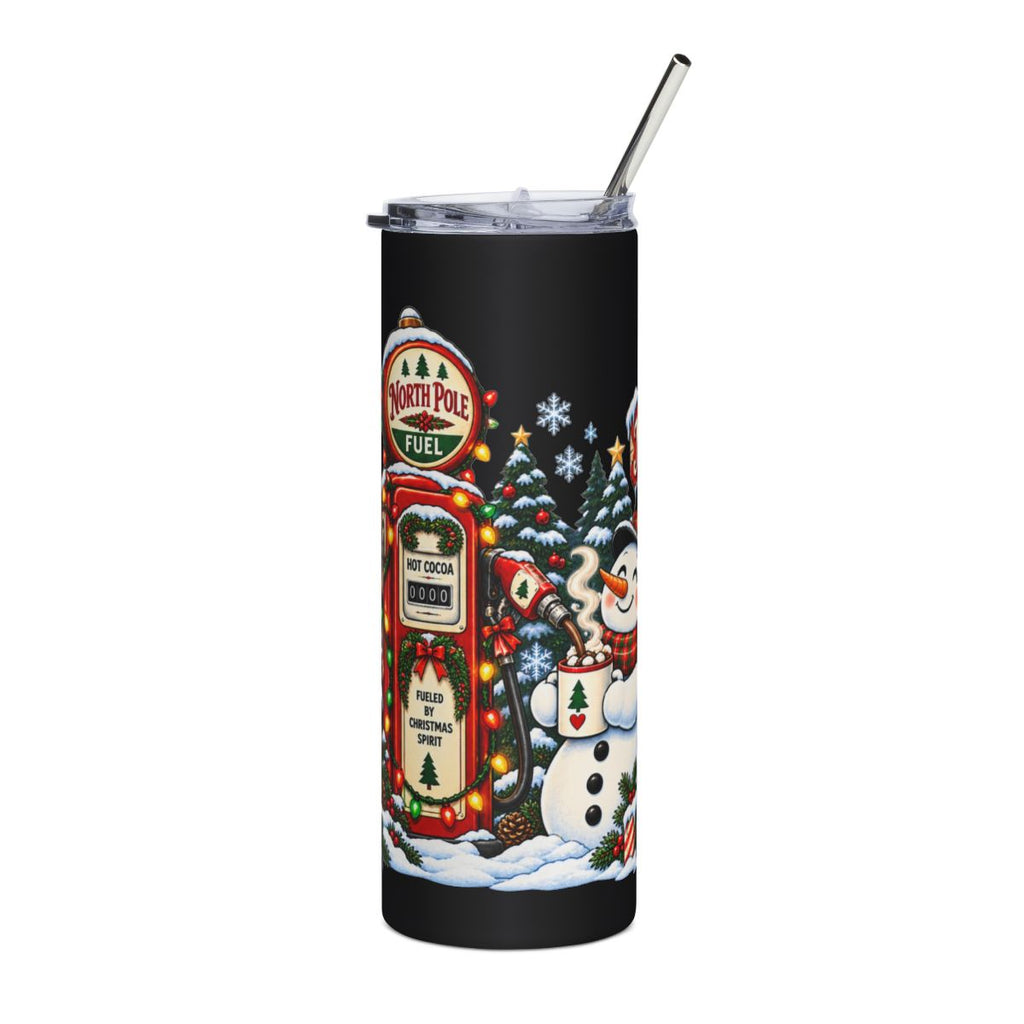 North Pole Fuel Snowman Tumbler | 20oz Stainless Steel Holiday Travel Cup