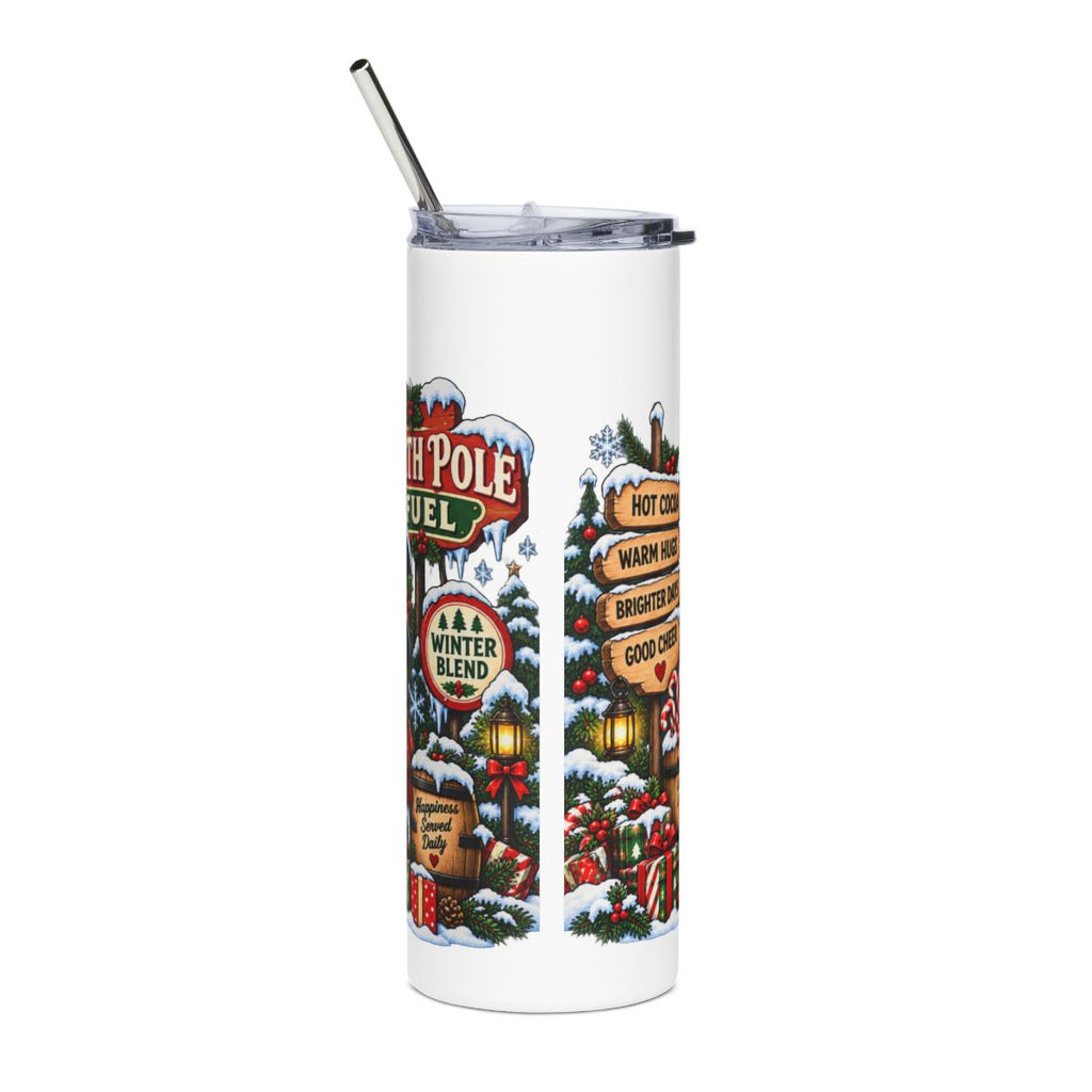 North Pole Fuel Snowman Tumbler | 20oz Stainless Steel Holiday Travel Cup