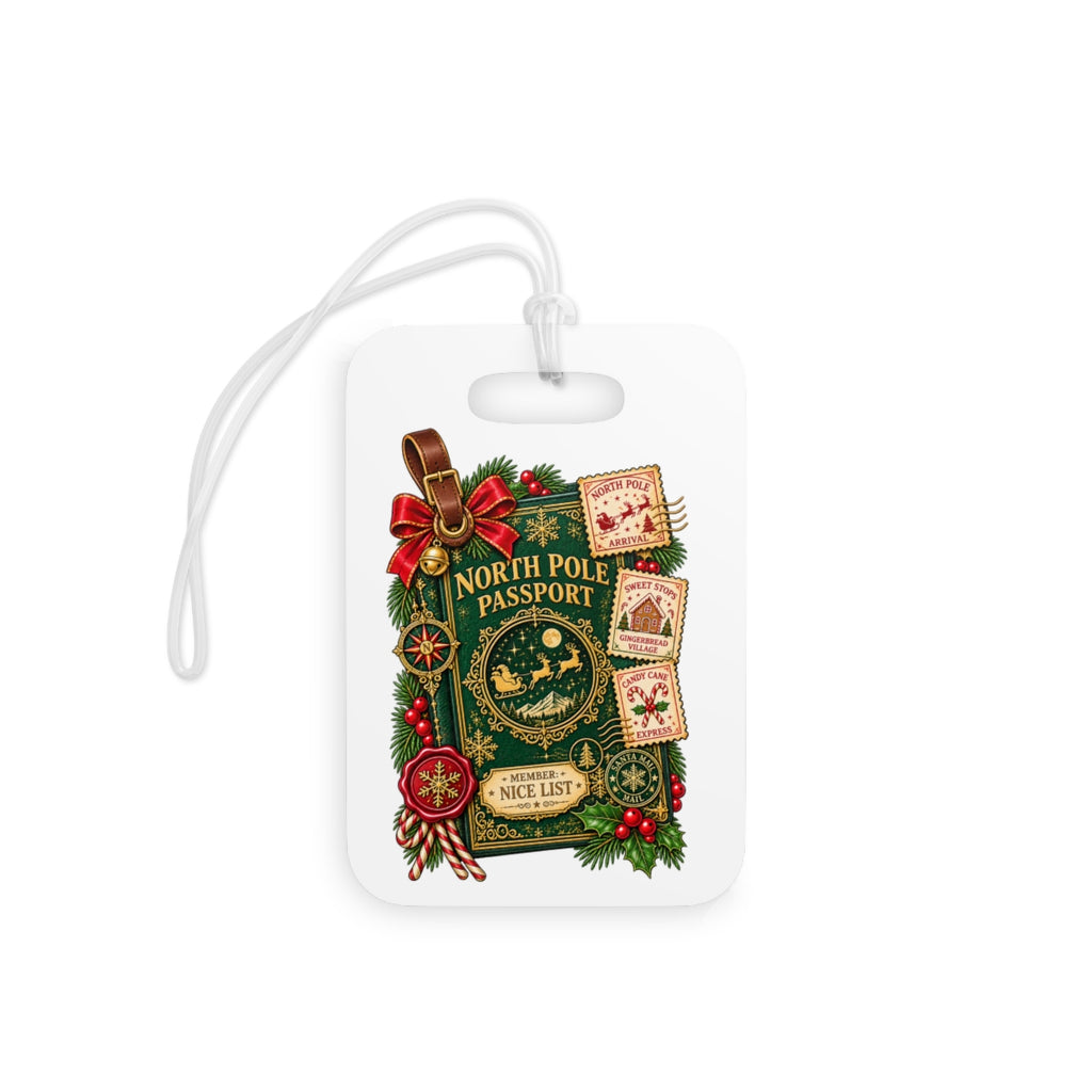 North Pole Passport Luggage Tag | Christmas Holiday Travel ID