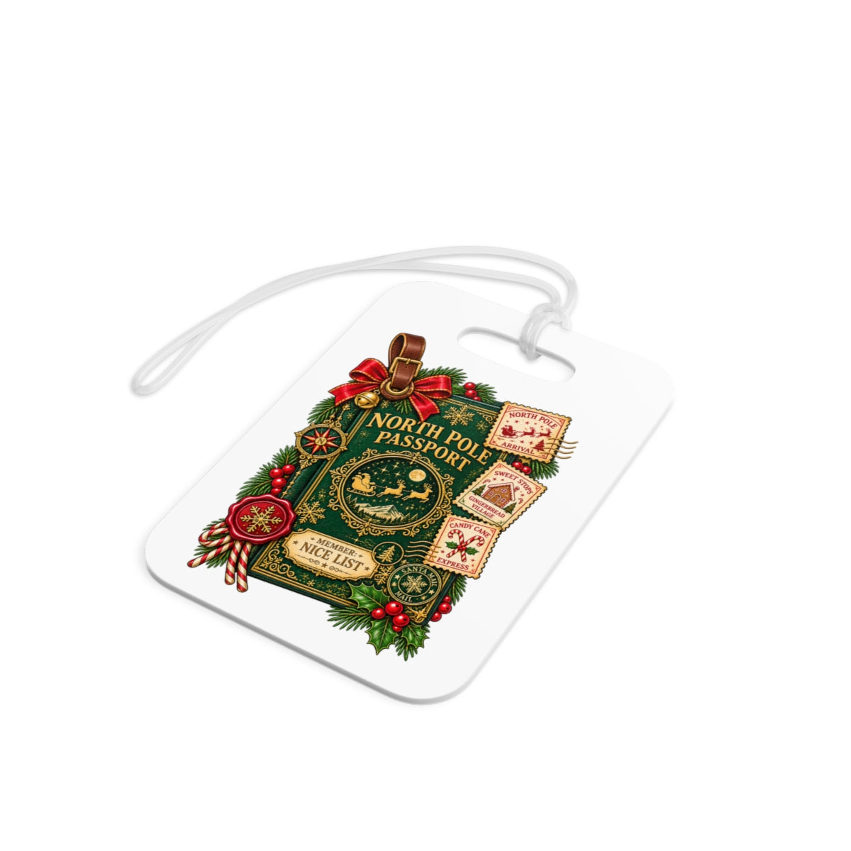 North Pole Passport Luggage Tag | Christmas Holiday Travel ID