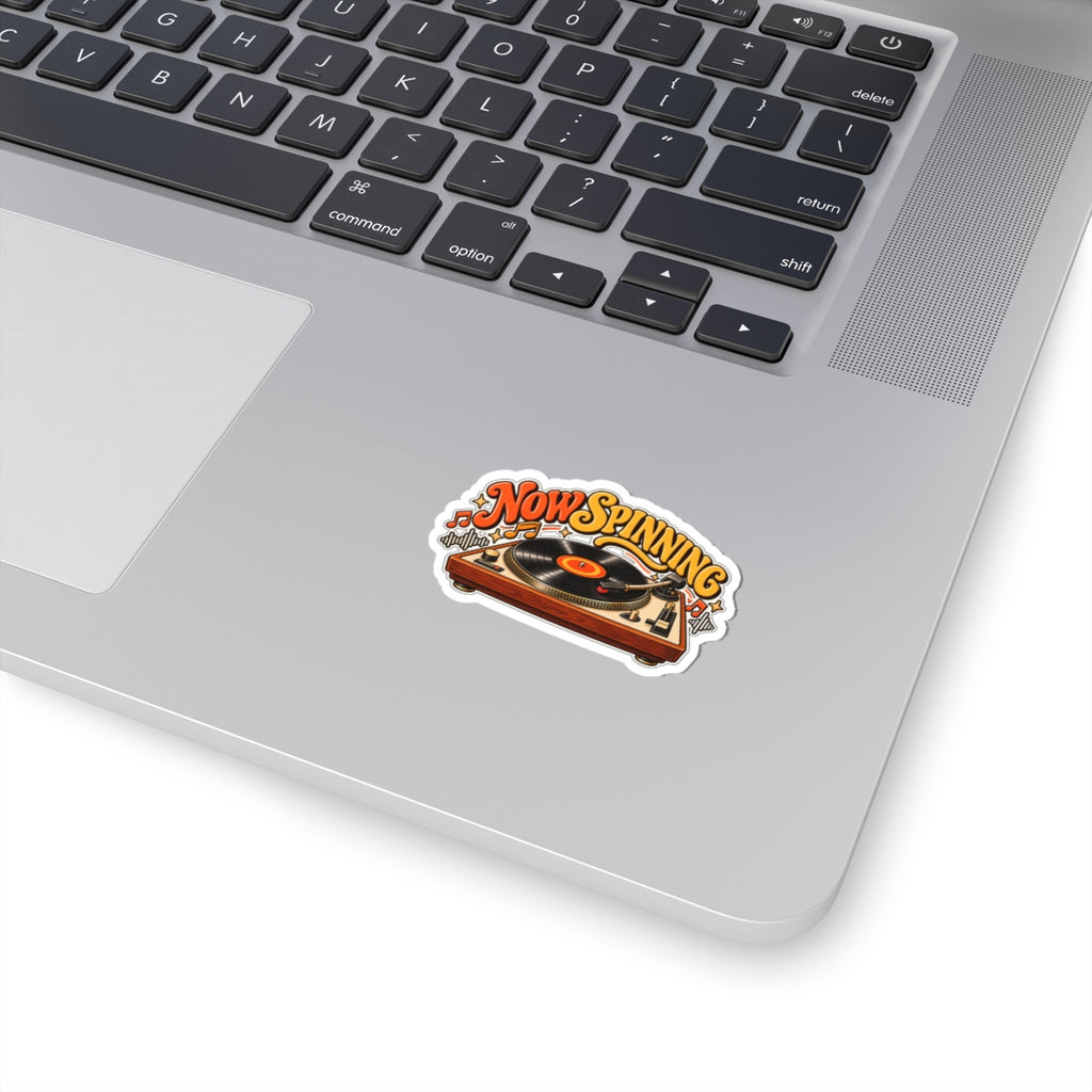 Now Spinning Turntable Sticker | Vinyl Record Retro Music Decal