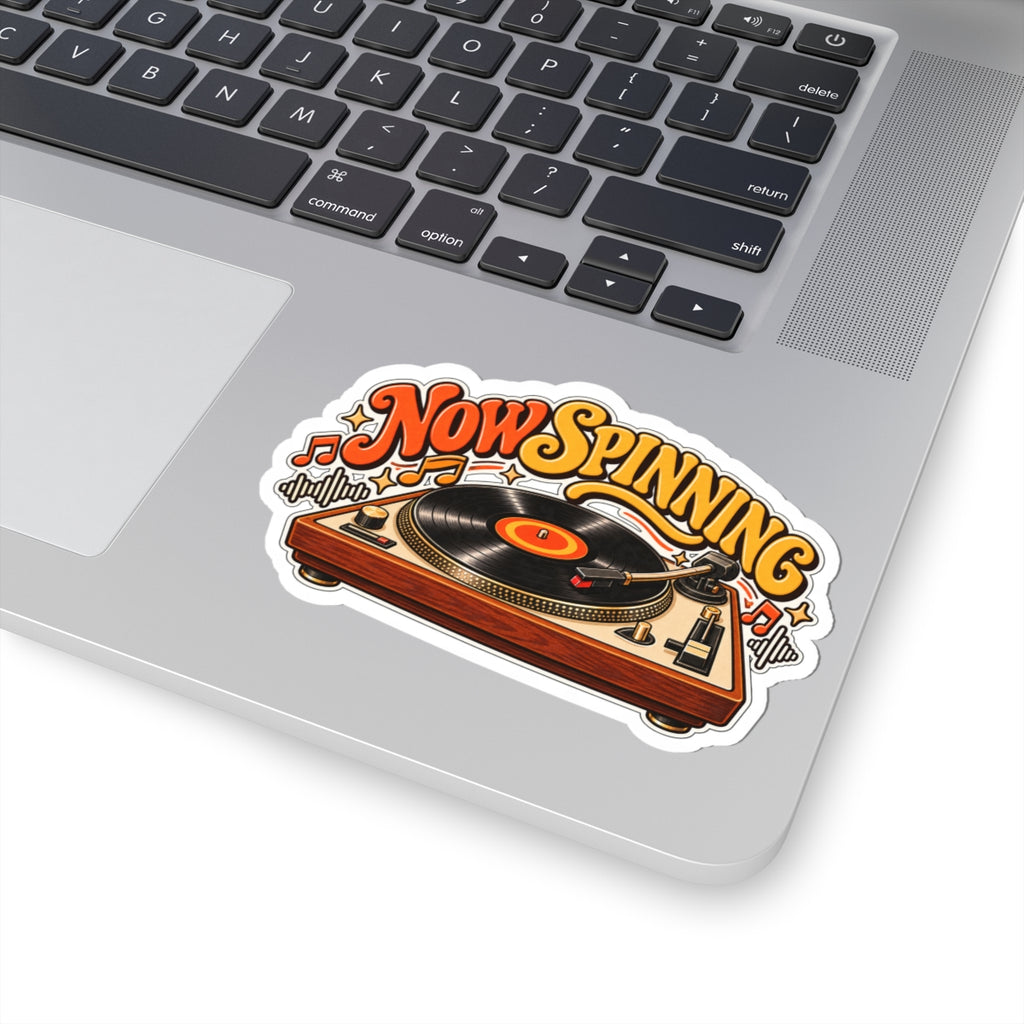 Now Spinning Turntable Sticker | Vinyl Record Retro Music Decal