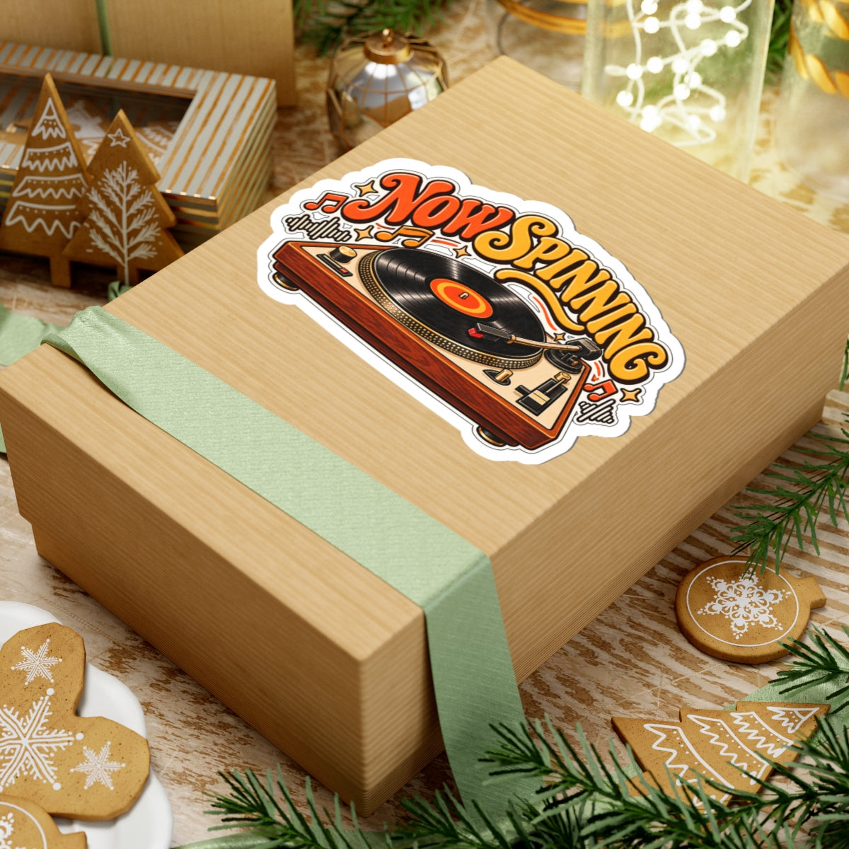 Now Spinning Turntable Sticker | Vinyl Record Retro Music Decal