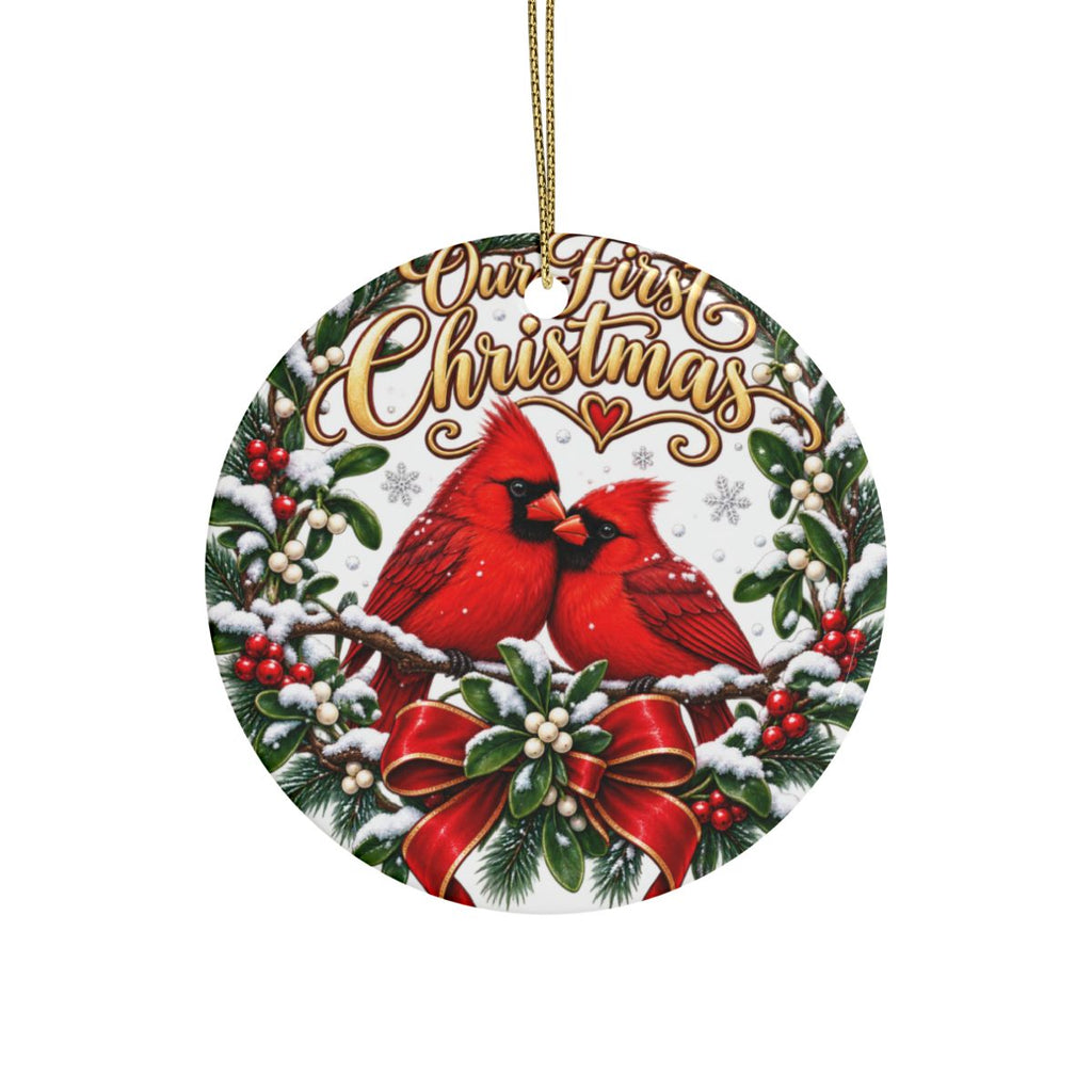 Our First Christmas Cardinals Ornament | Ceramic Holiday Decoration