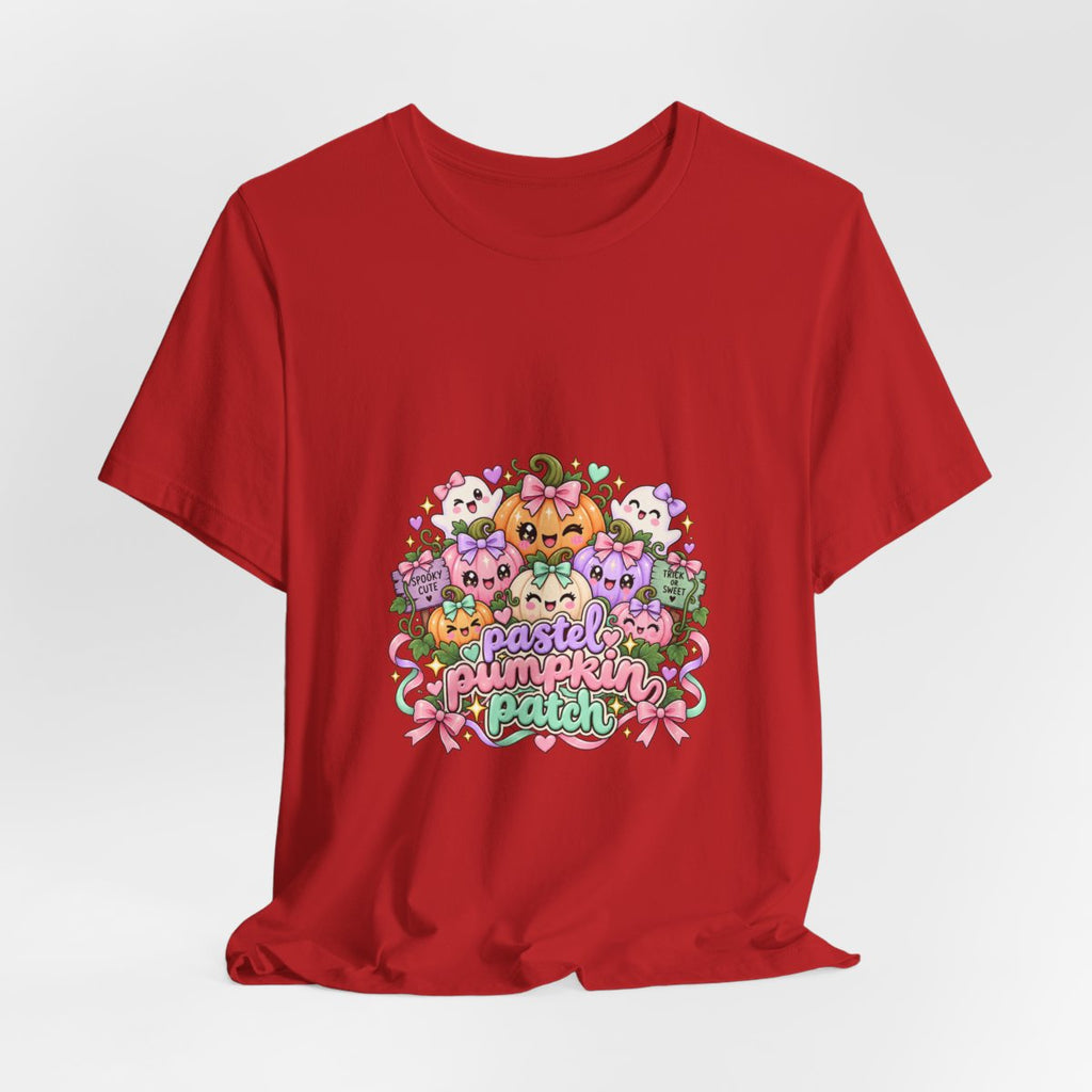 Pastel Pumpkin Patch T-Shirt | Cute Kawaii Halloween Pumpkins Ghost Graphic Tee, Soft Pastel Spooky Season Shirt