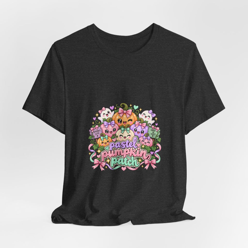 Pastel Pumpkin Patch T-Shirt | Cute Kawaii Halloween Pumpkins Ghost Graphic Tee, Soft Pastel Spooky Season Shirt