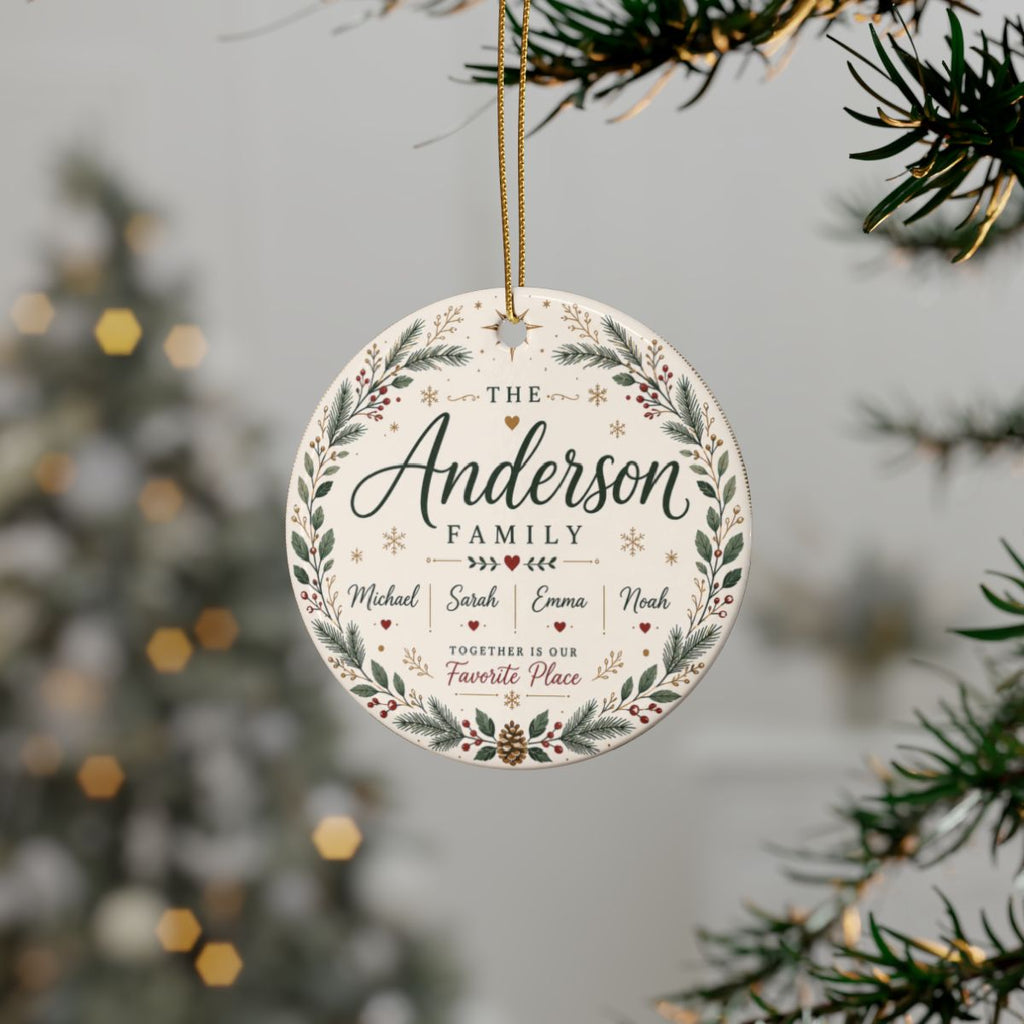Personalized Anderson Family Ceramic Ornament | Custom Name Holiday Decor