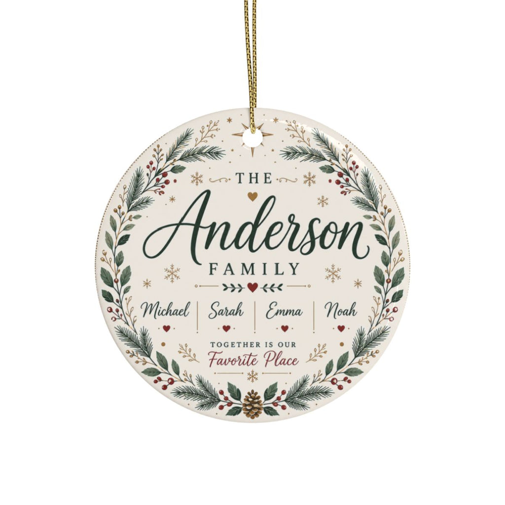 Personalized Anderson Family Ceramic Ornament | Custom Name Holiday Decor