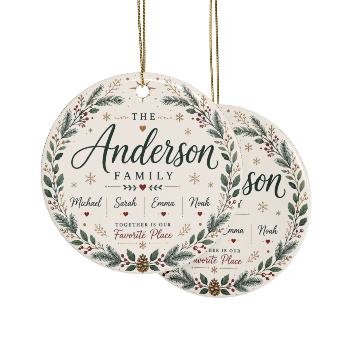 Personalized Anderson Family Ceramic Ornament | Custom Name Holiday Decor