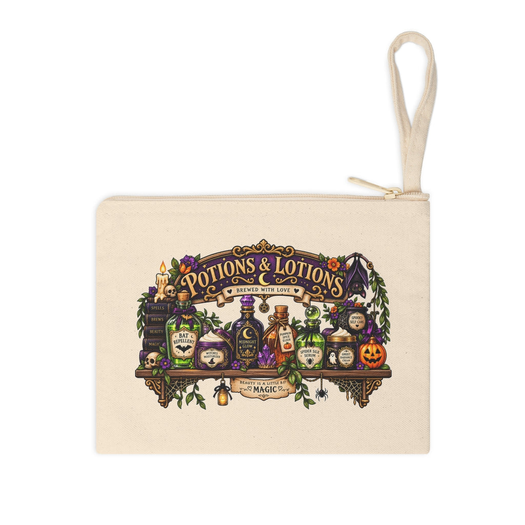 Potions & Lotions Apothecary Shelf Accessory Zipper Pouch | Halloween Witchy Potion Bag