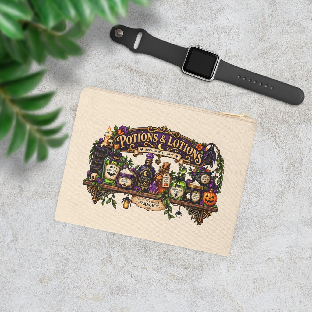 Potions & Lotions Apothecary Shelf Accessory Zipper Pouch | Halloween Witchy Potion Bag