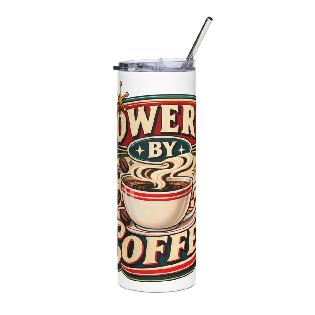 Powered by Coffee Tumbler | 20oz Stainless Steel Coffee Travel Cup