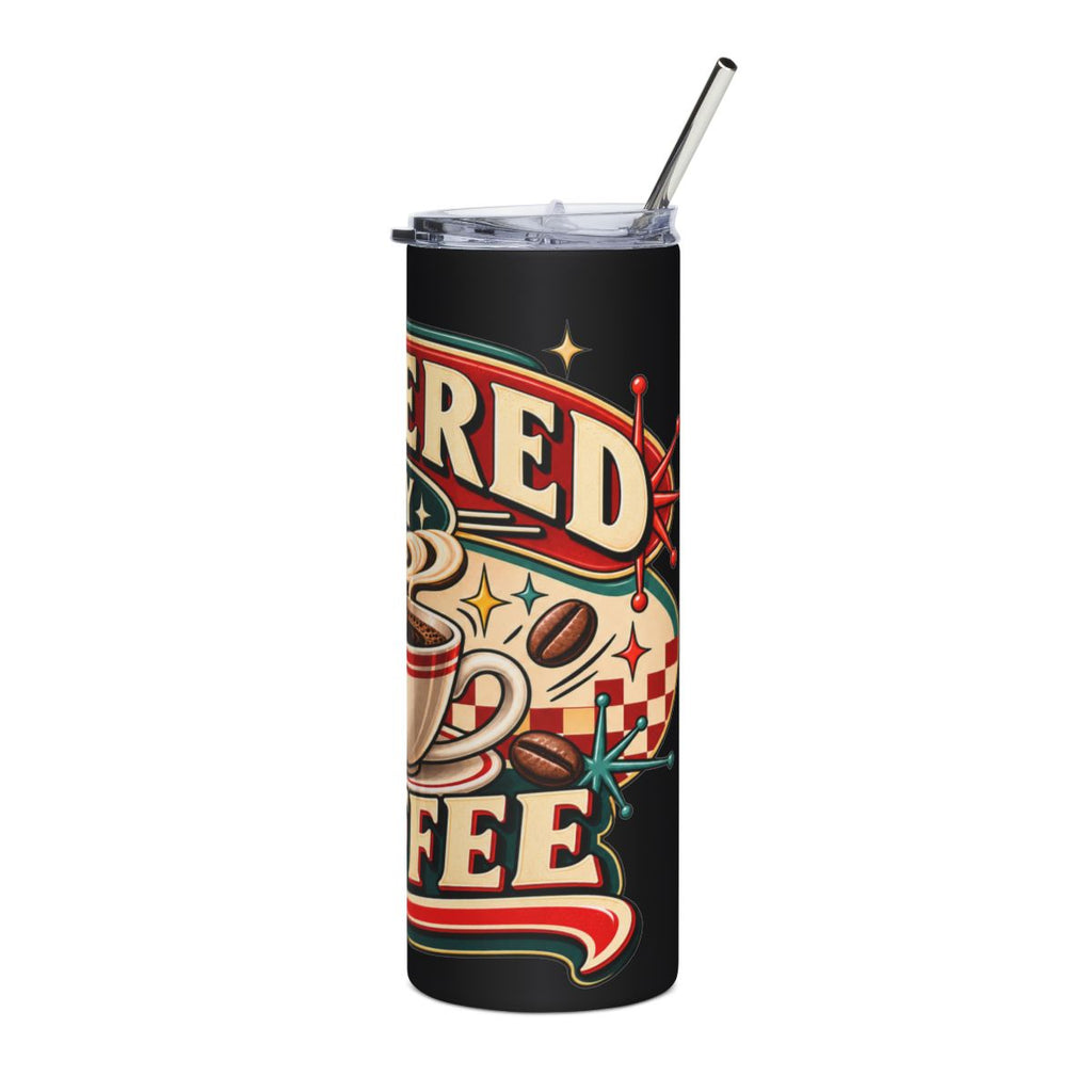 Powered by Coffee Tumbler | 20oz Stainless Steel Coffee Travel Cup
