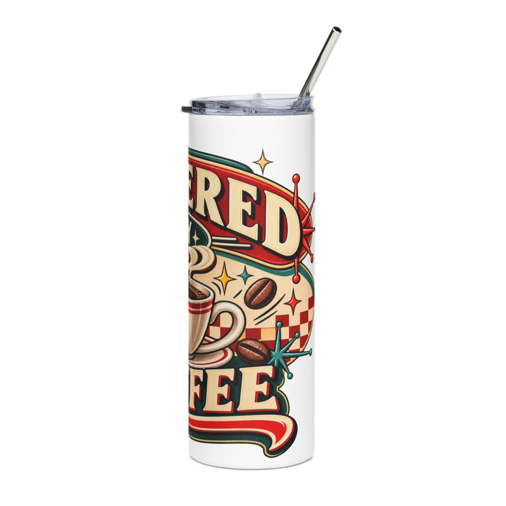 Powered by Coffee Tumbler | 20oz Stainless Steel Coffee Travel Cup