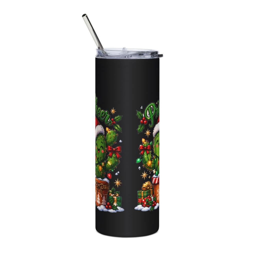 Prickly Christmas Cactus Tumbler | 20oz Stainless Steel Holiday Drinkware