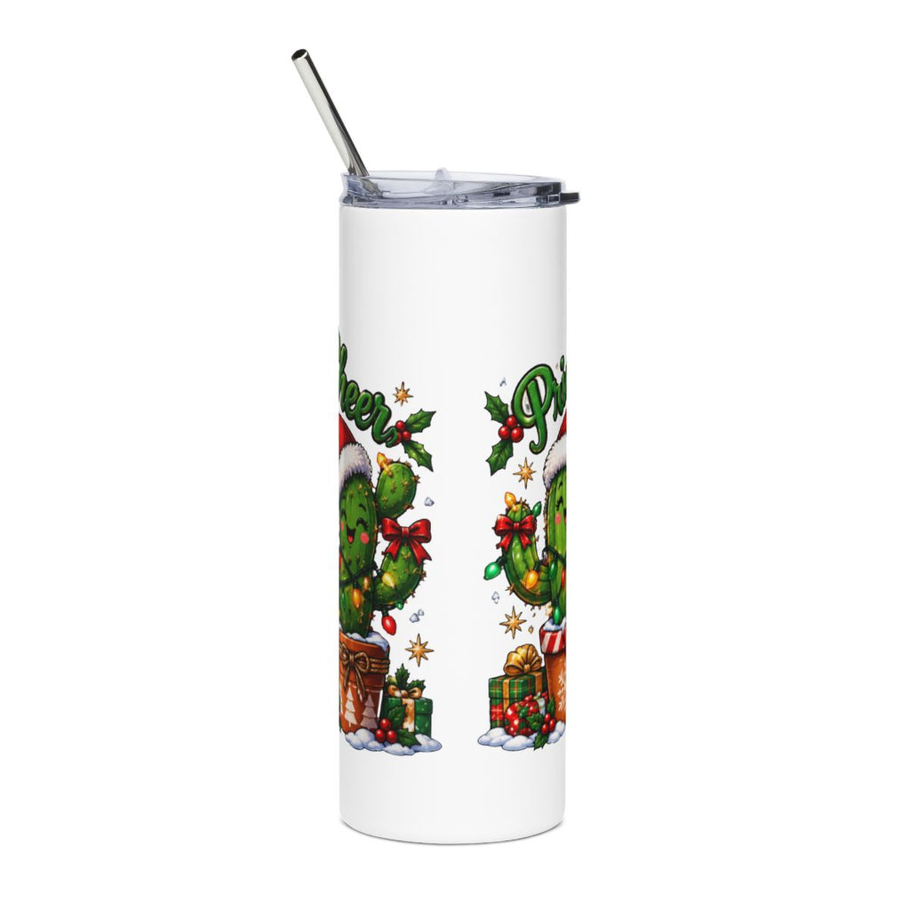 Prickly Christmas Cactus Tumbler | 20oz Stainless Steel Holiday Drinkware
