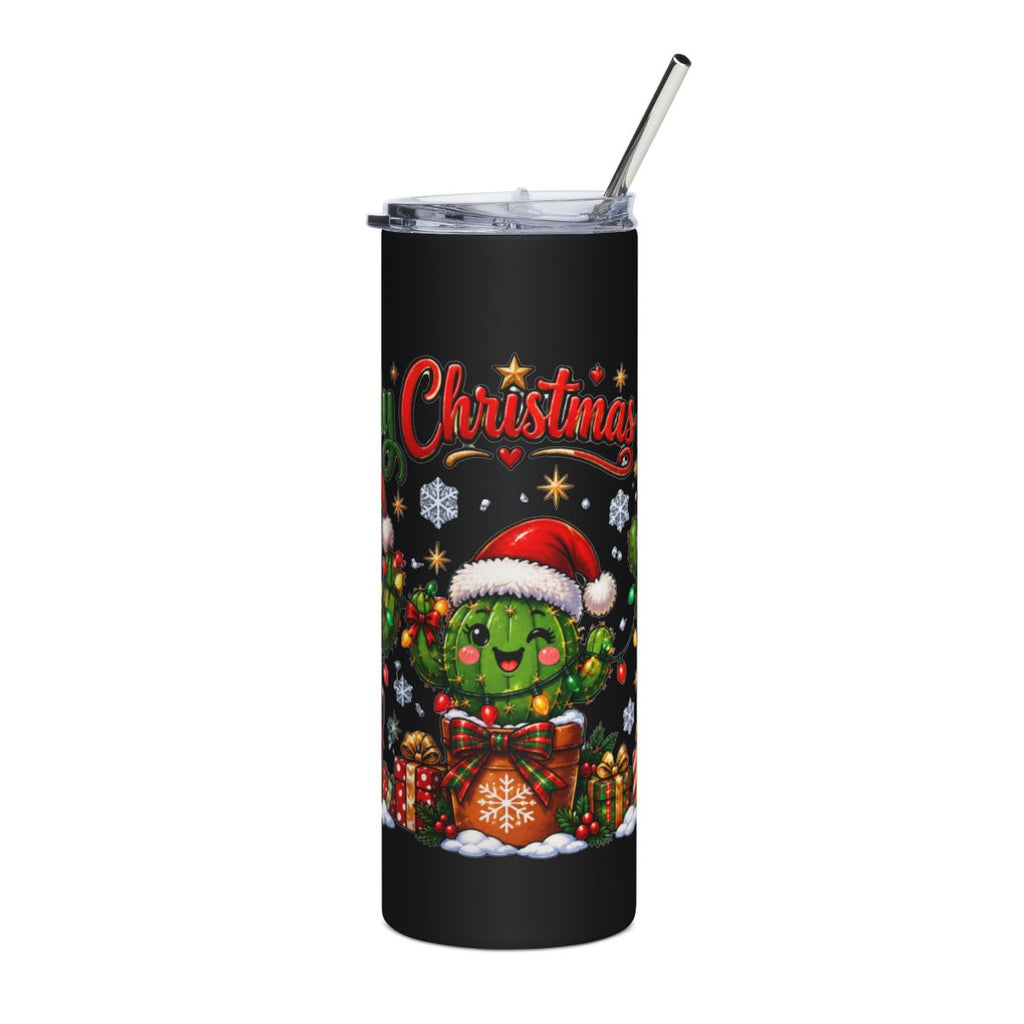 Prickly Christmas Cactus Tumbler | 20oz Stainless Steel Holiday Drinkware